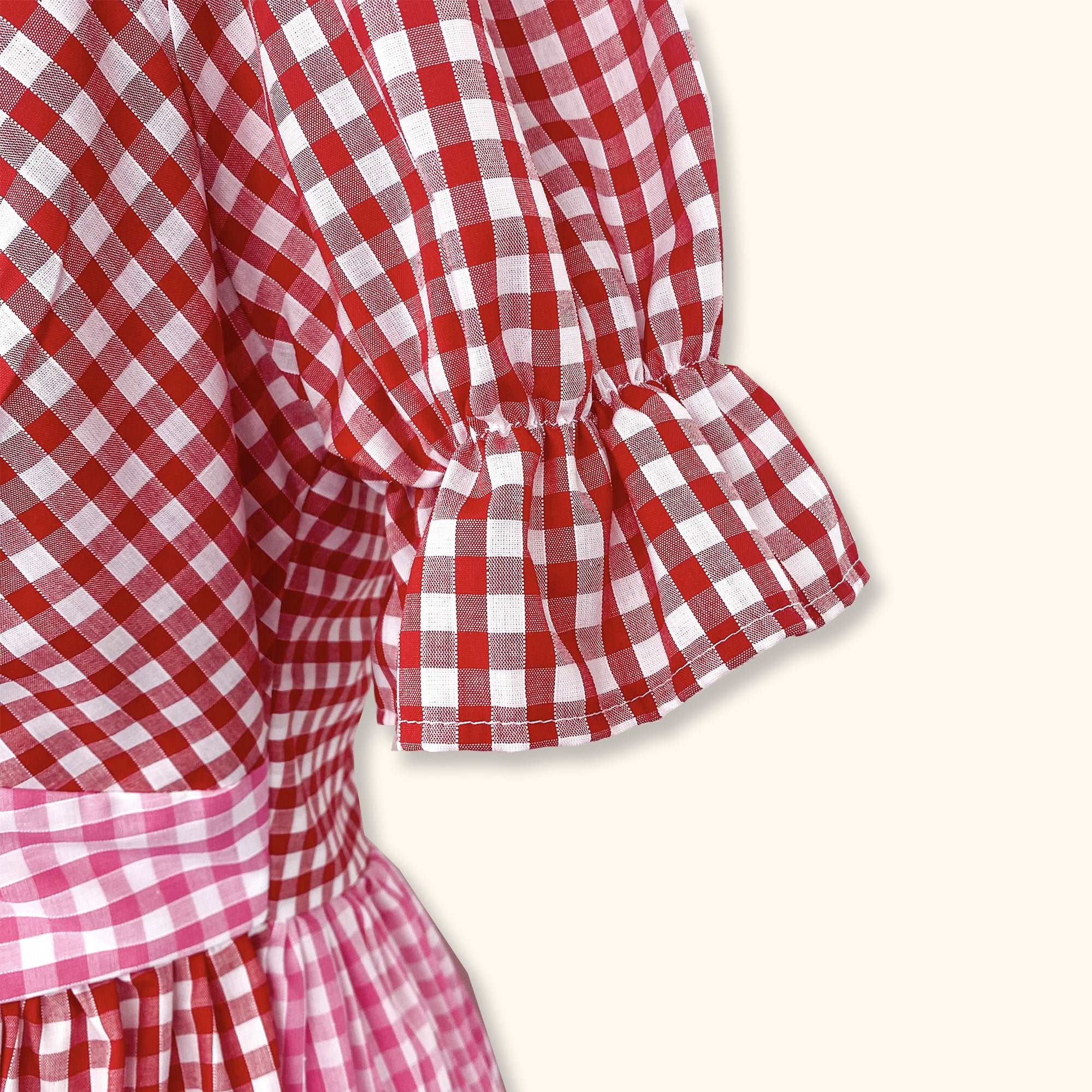 Molby The Label Gingham Tilda Midi Dress Pink and Red - Size 10 - - Dresses