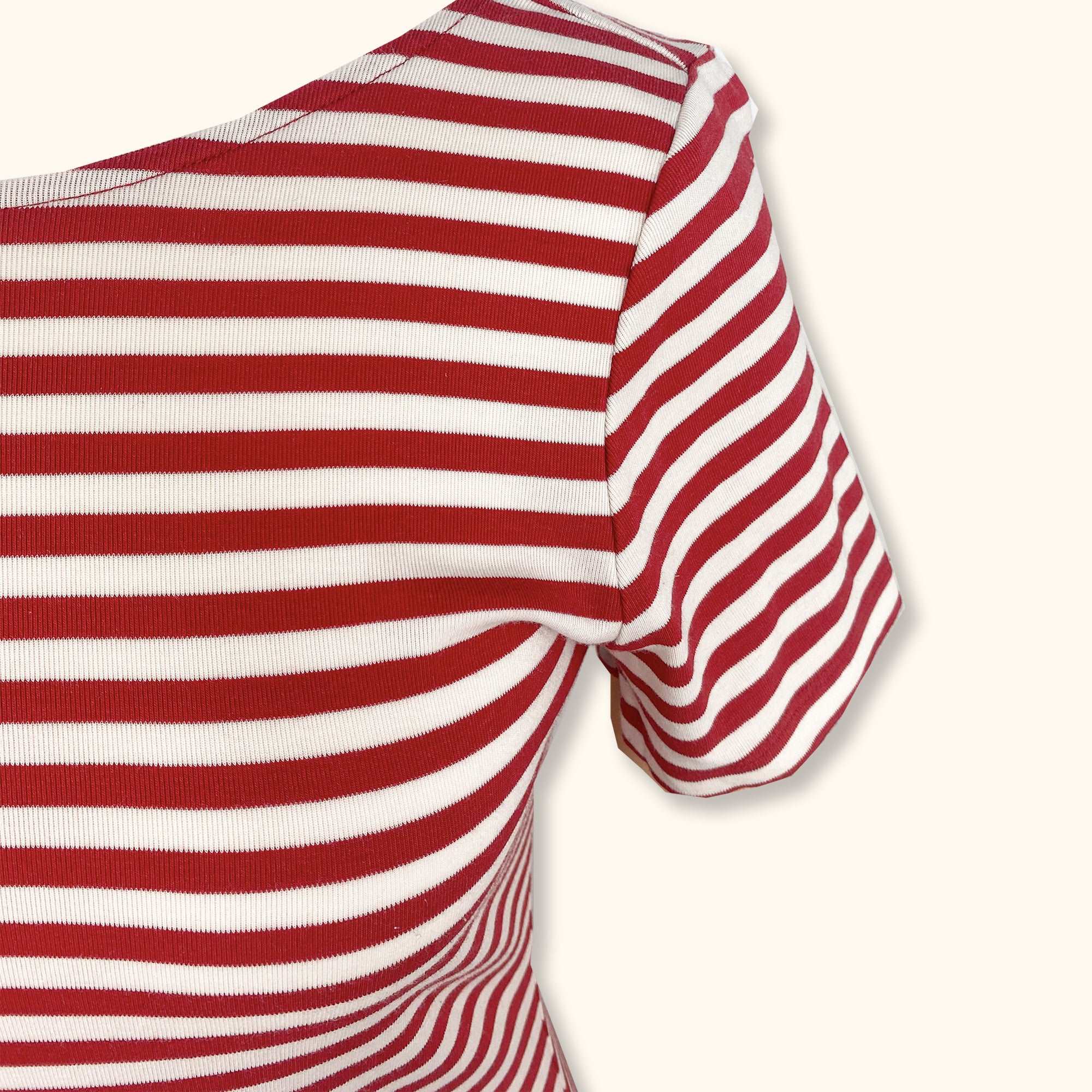 & Other Stories Red Stripe Short Sleeve Dress - Size 14 - - Dresses