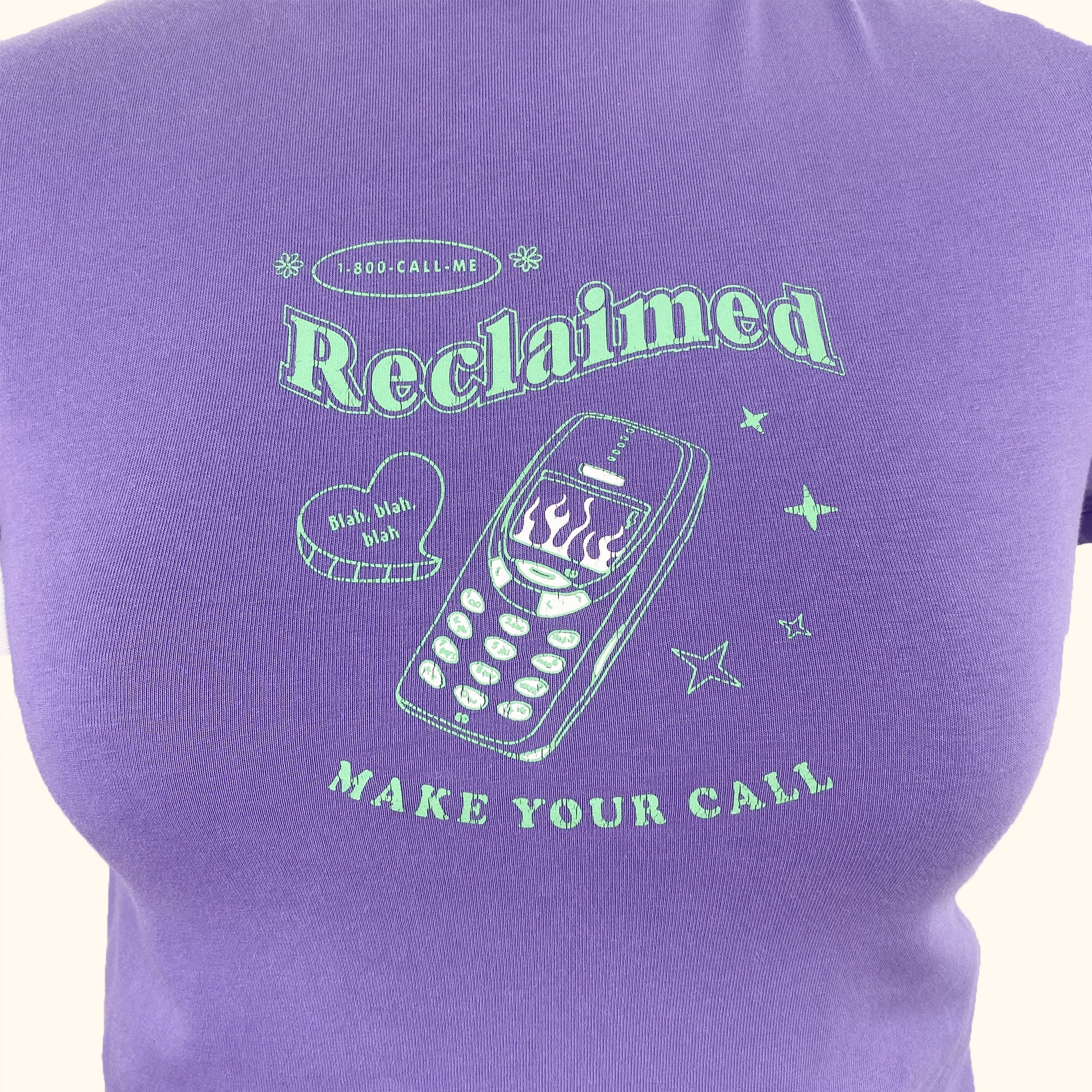 Reclaimed Vintage Purple Graphic T-Shirt - Size 8 - - Tops & Shirts