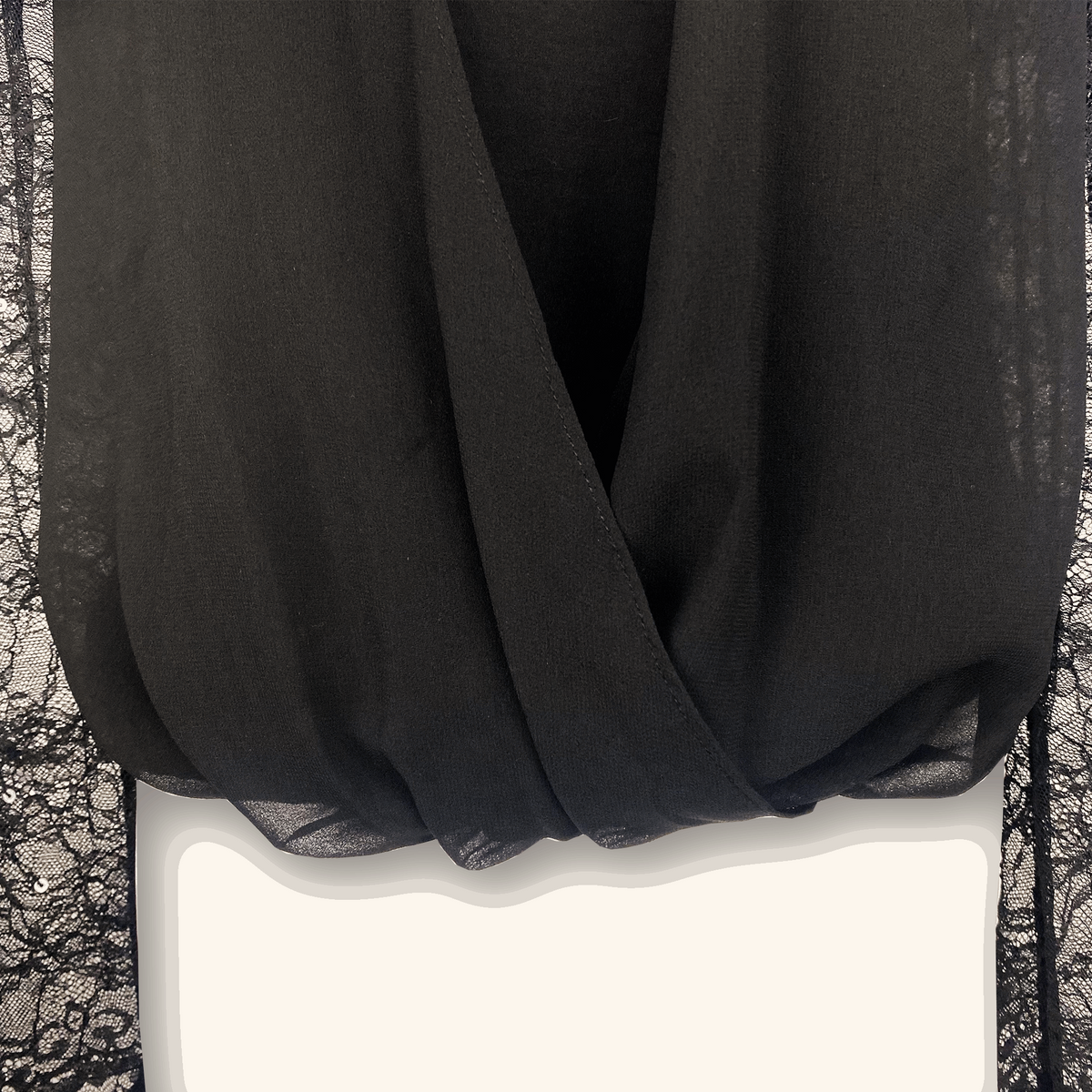 Coast Chiffon Black Lace Blouse - Size 6 - - Tops & Shirts
