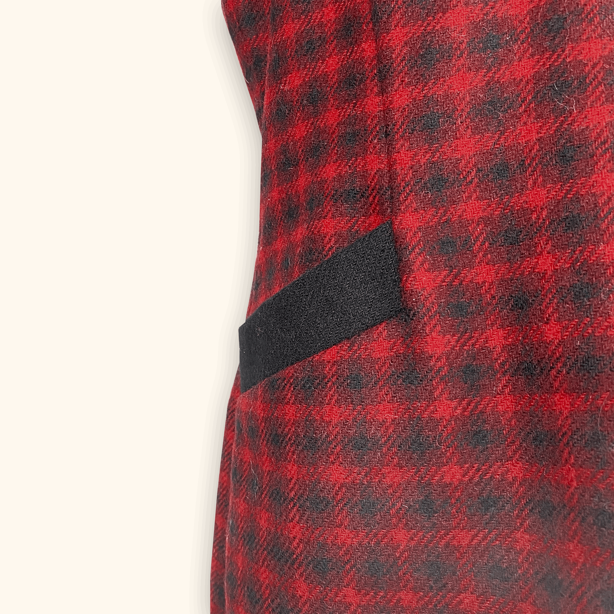 Hobbs Moon Red Check Wool Dress - Size 16 - - Dresses