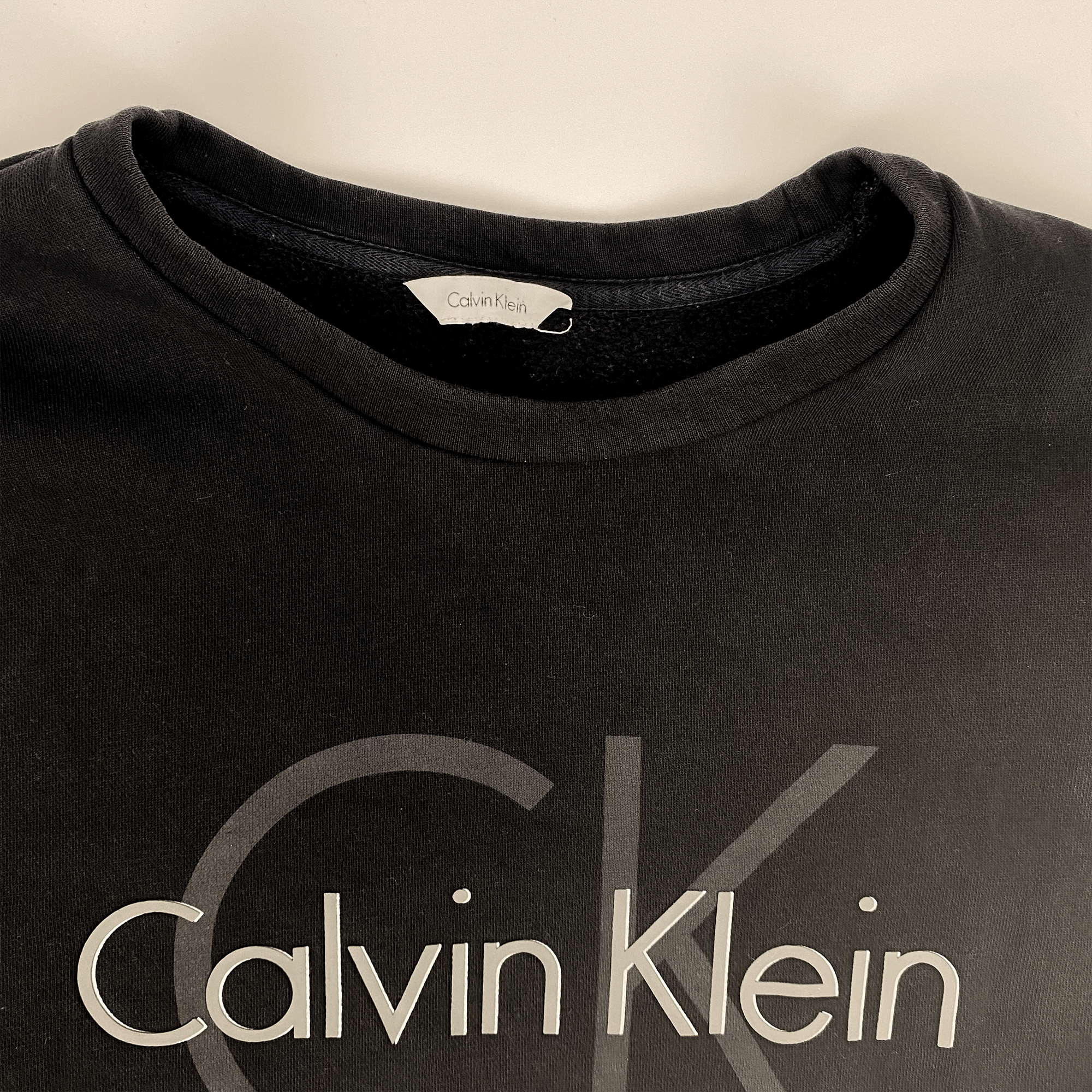 Calvin Klein Black Logo Sweatshirt - Size Small -  - Jumpers