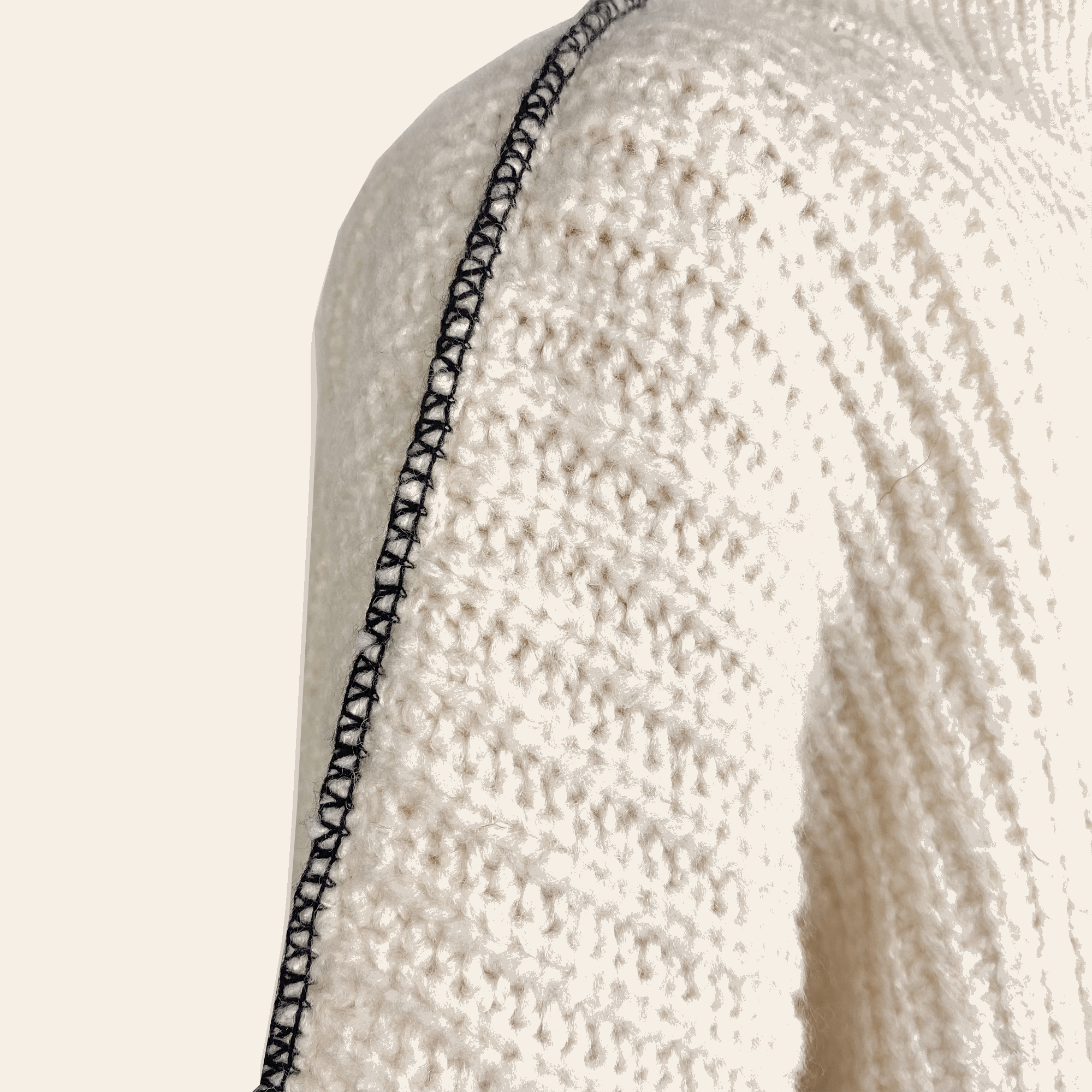 Cream Knitted Jumper Dress - Size 12 - - Dresses