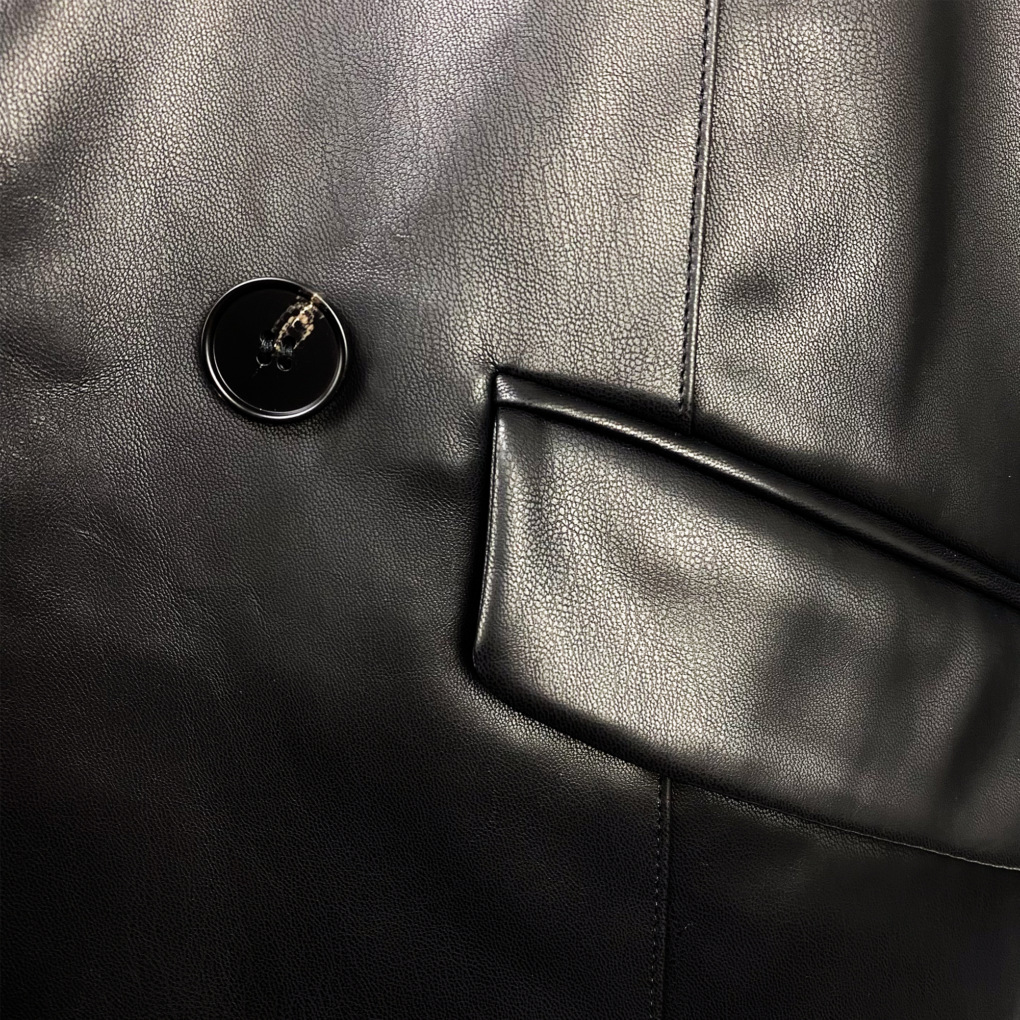 River Island Black Faux Leather Blazer - Size 14 - - Coats & jackets