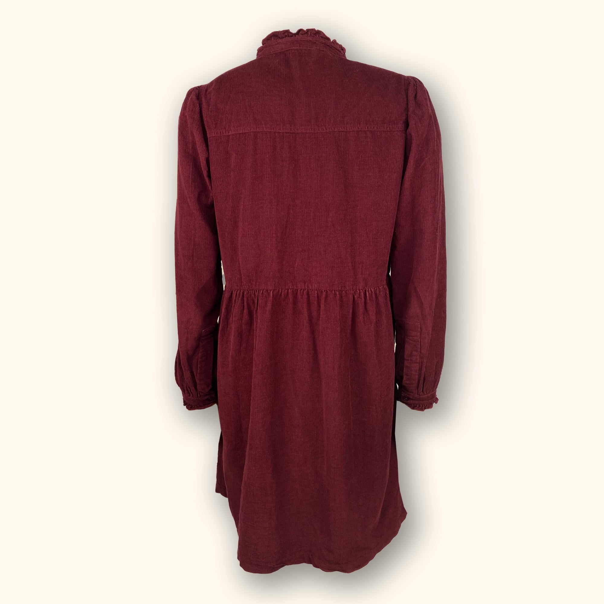 Hush Long Sleeve Corduroy Burgundy Dress - Size 12 - - Dresses