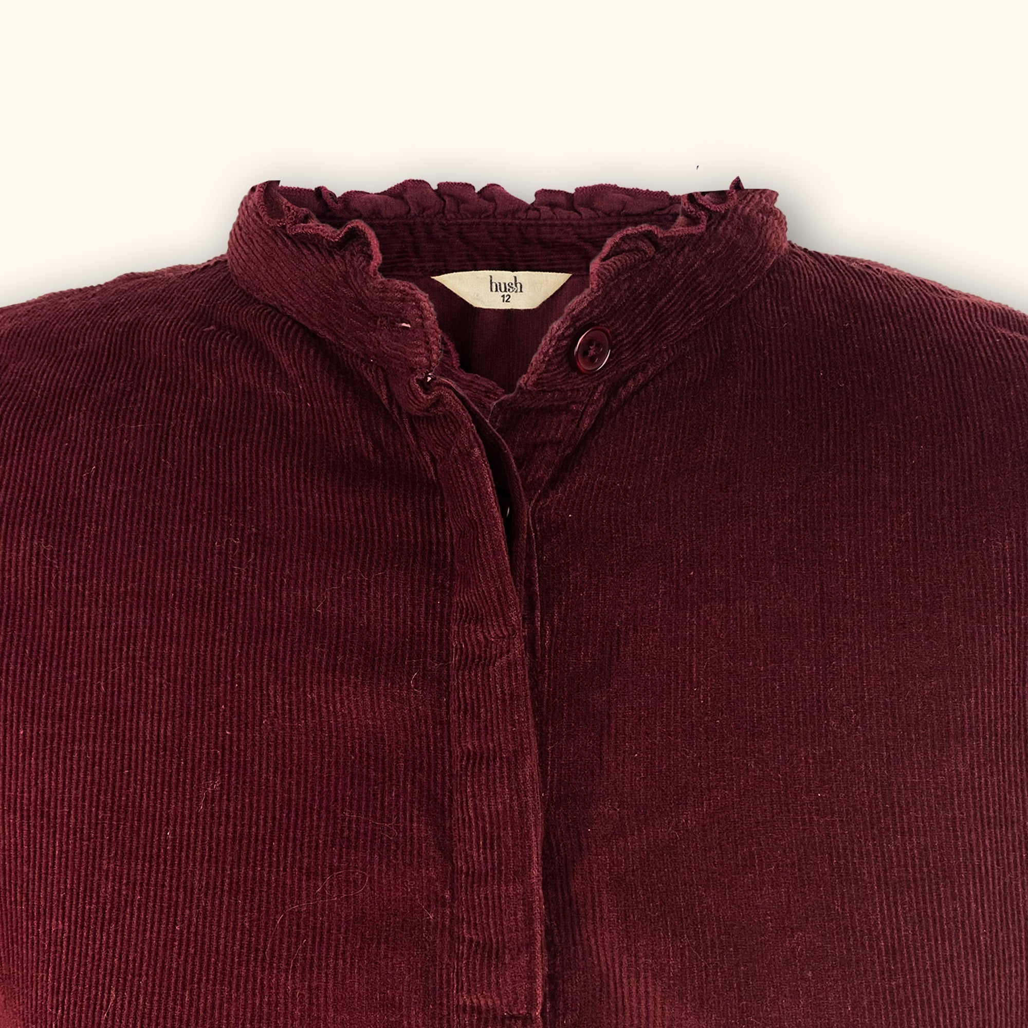 Hush Long Sleeve Corduroy Burgundy Dress - Size 12 - - Dresses