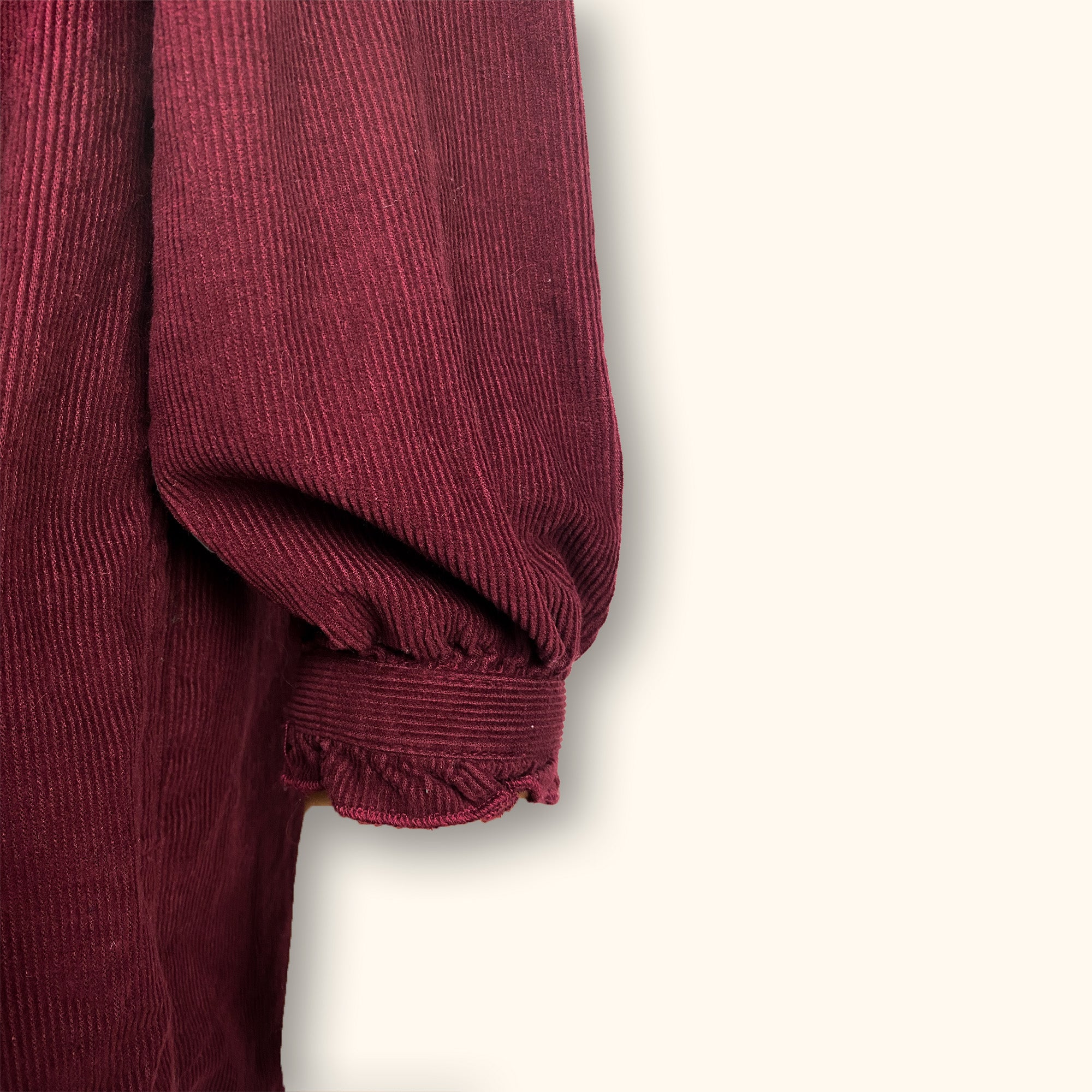 Hush Long Sleeve Corduroy Burgundy Dress - Size 12 - - Dresses