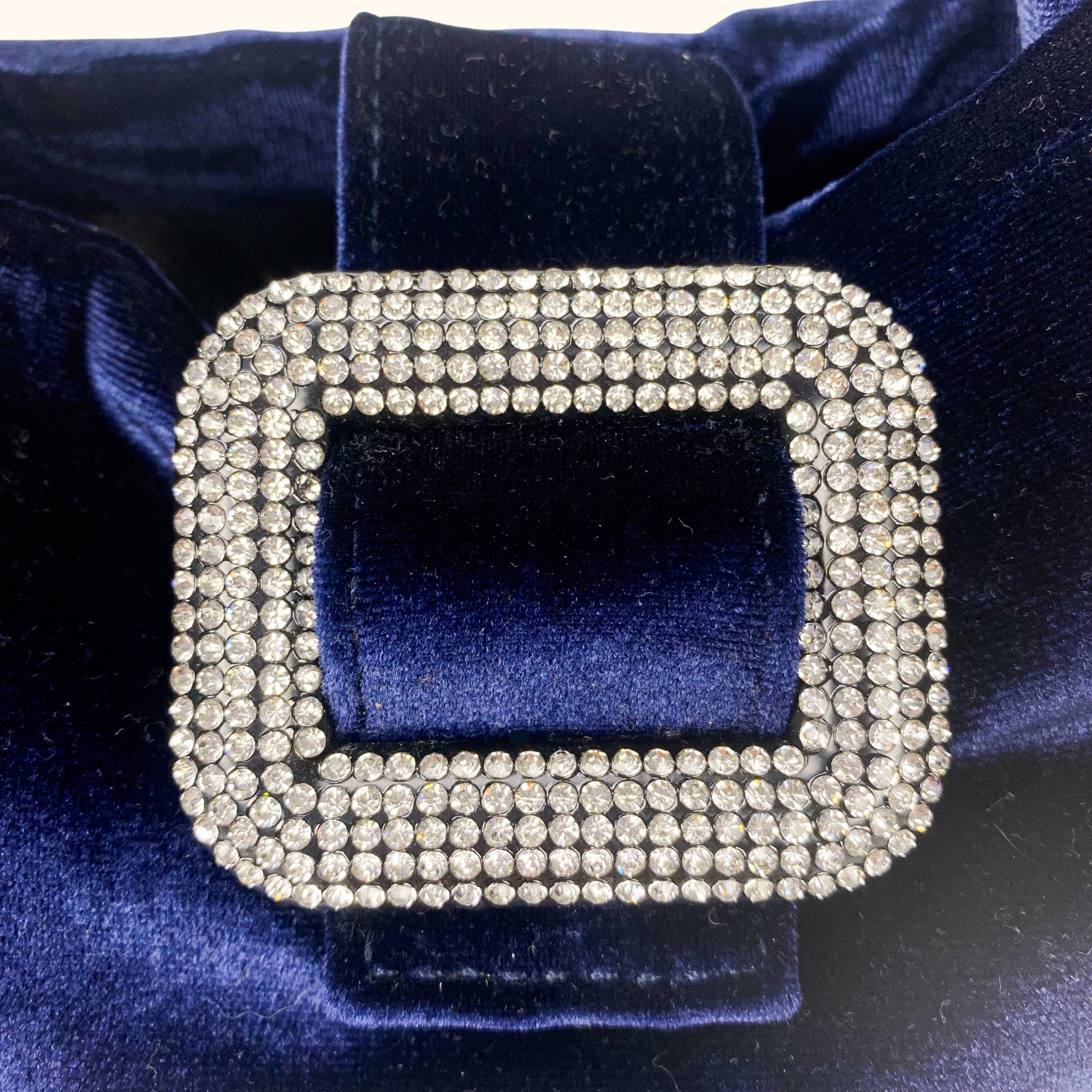 M&S Navy Blue Velvet Bucket Bag - - Bags