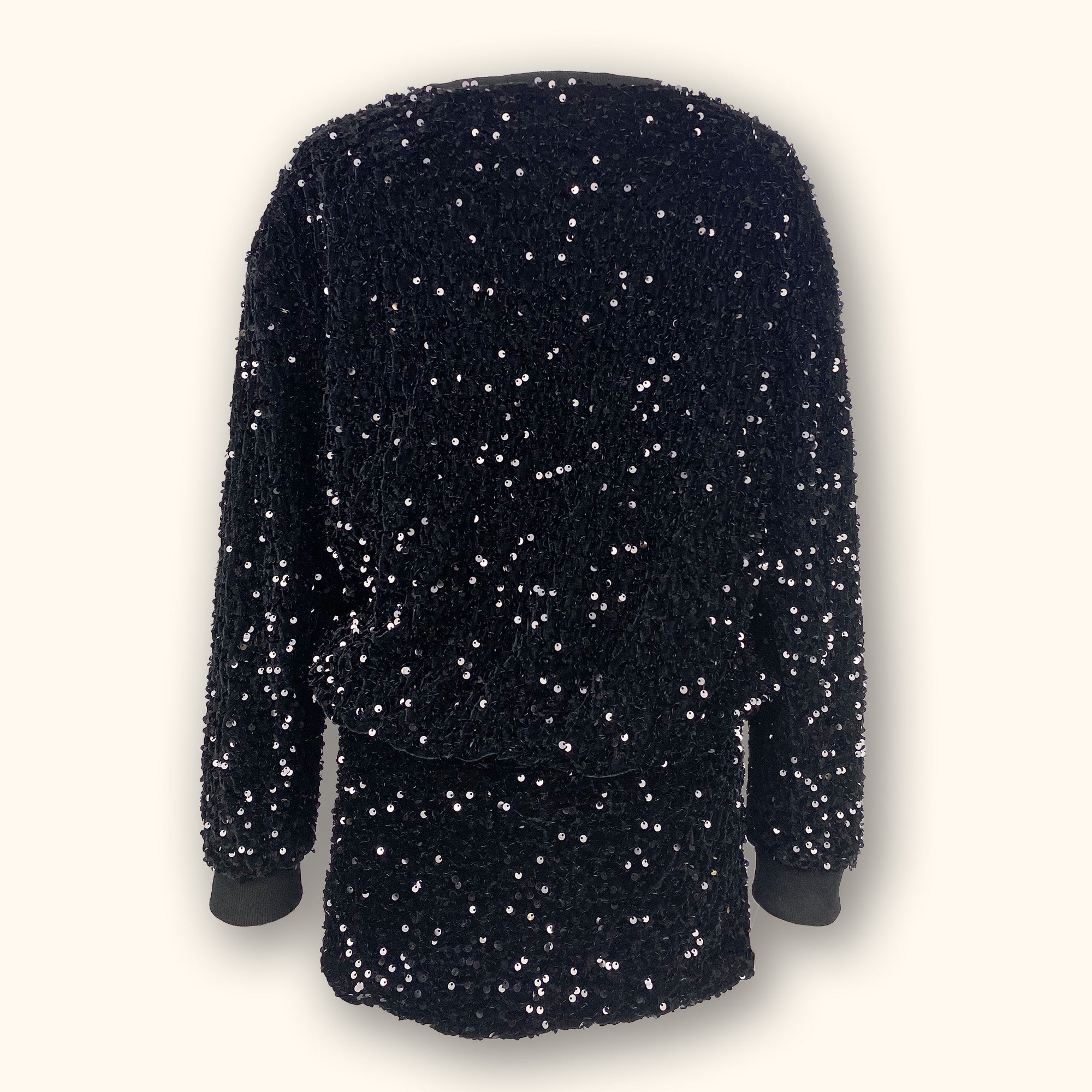 Noughts & Kisses Black Sequin Mini Dress - Size Medium - - Dresses