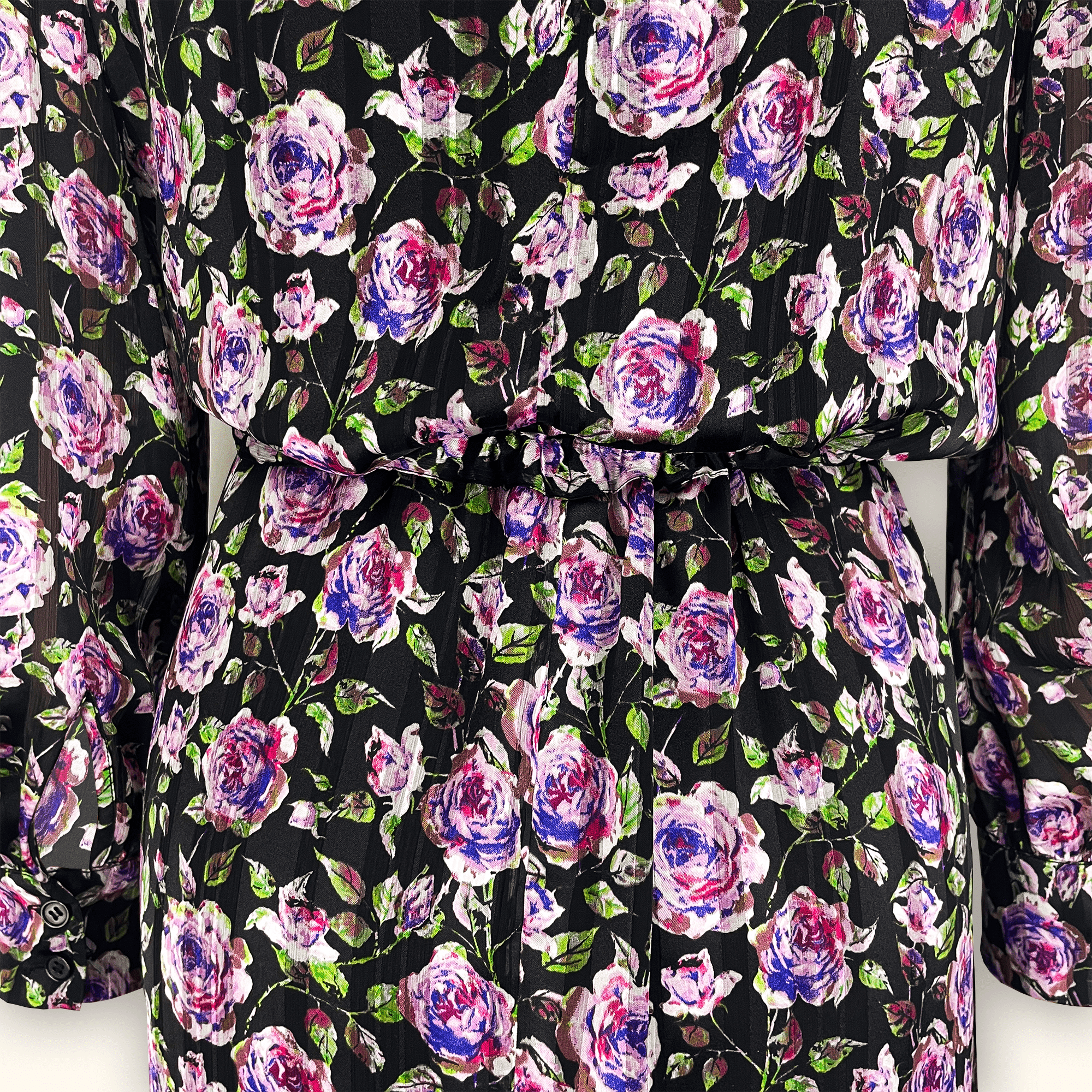 & Other Stories Black Floral Midi Dress - Size Small & Other Stories