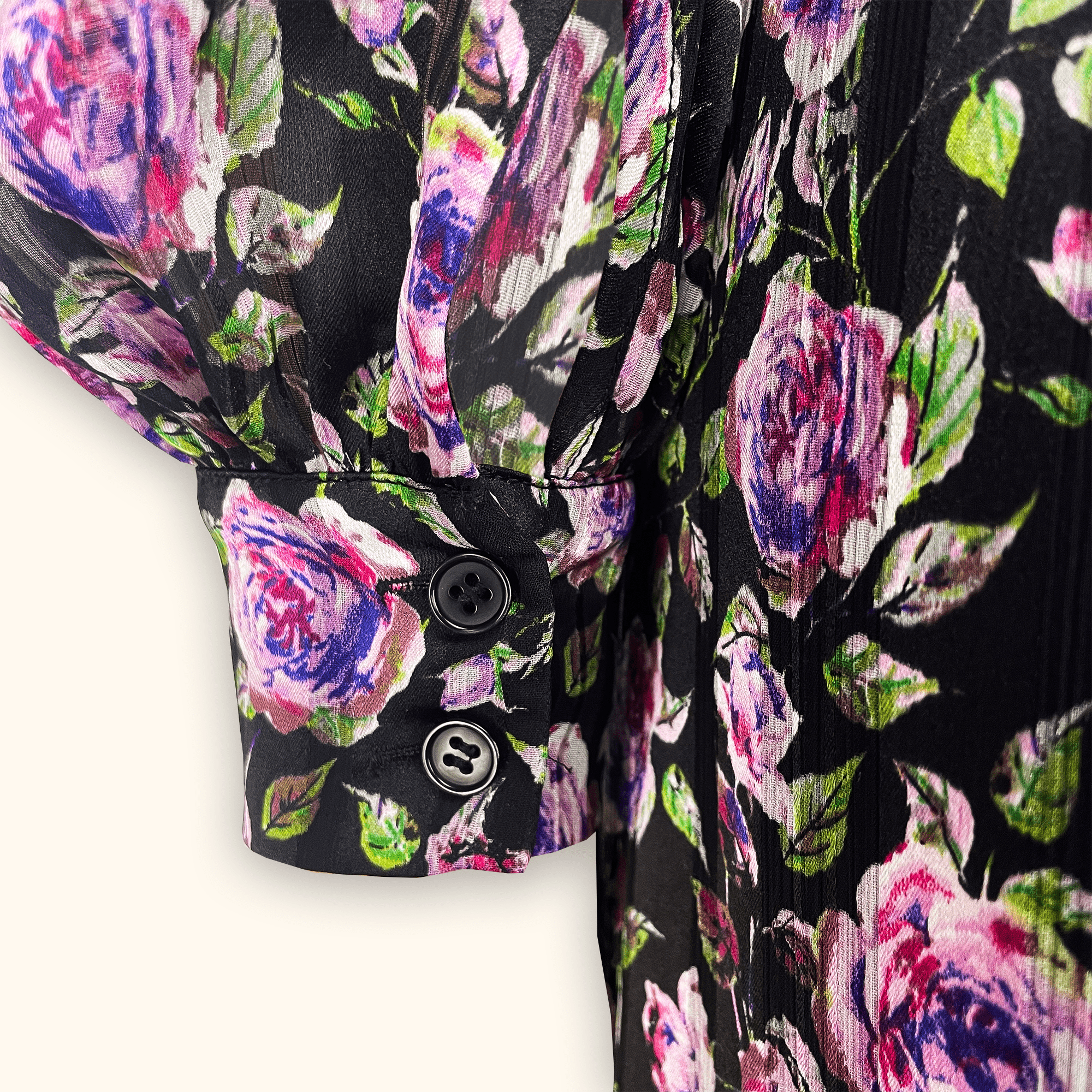 & Other Stories Black Floral Midi Dress - Size Small & Other Stories