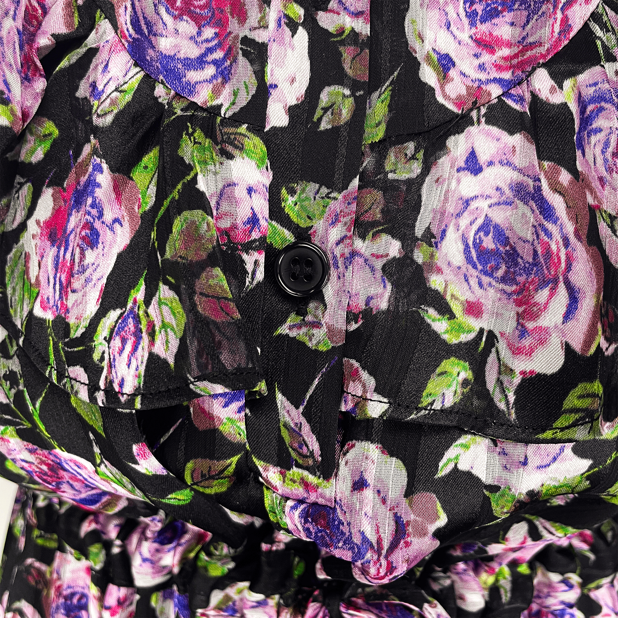 & Other Stories Black Floral Midi Dress - Size Small & Other Stories