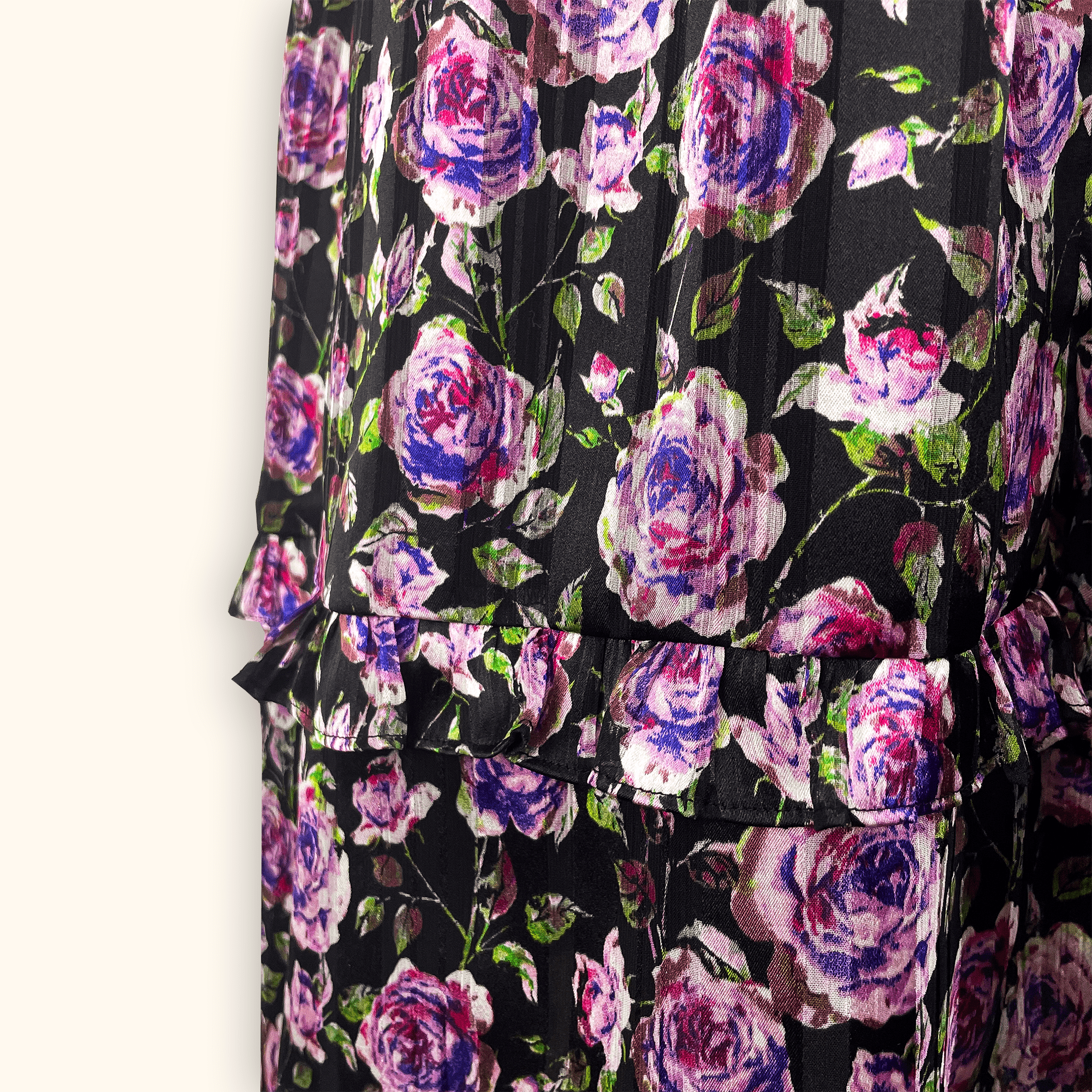 & Other Stories Black Floral Midi Dress - Size Small & Other Stories