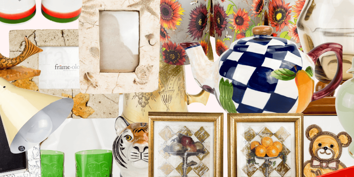 collection of second hand and vintage home decor