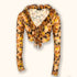 Murci Brown Tie Front Ruffle Long Sleeve Crop Top - Size 8 - Murci - Tops & Shirts