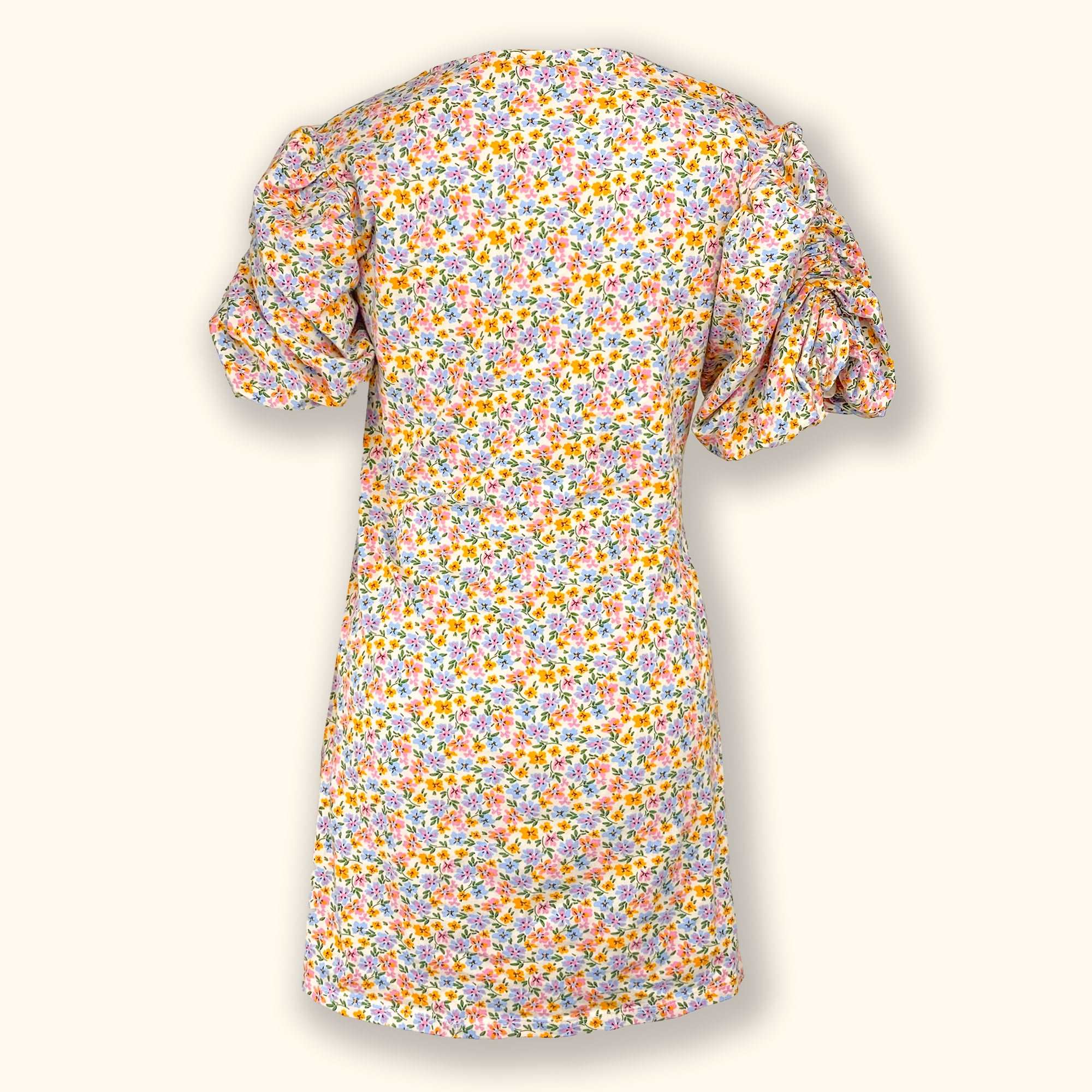 ASOS Design Ditsy Floral Mini Dress with Puff Sleeves Size 16 Sunshine Thrift