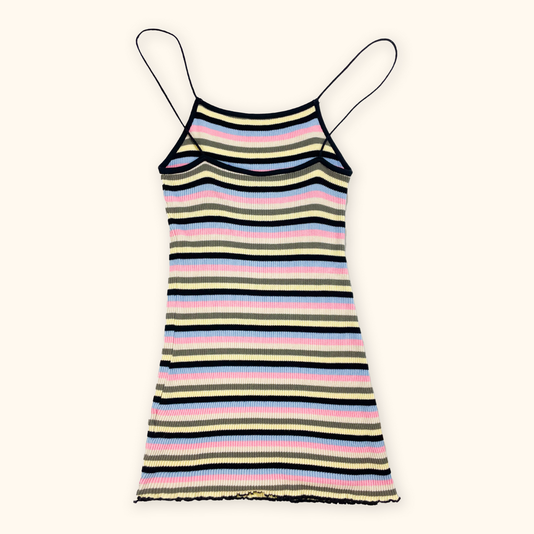 Topshop Striped Ribbed Bodycon Cami Dress - Size 6