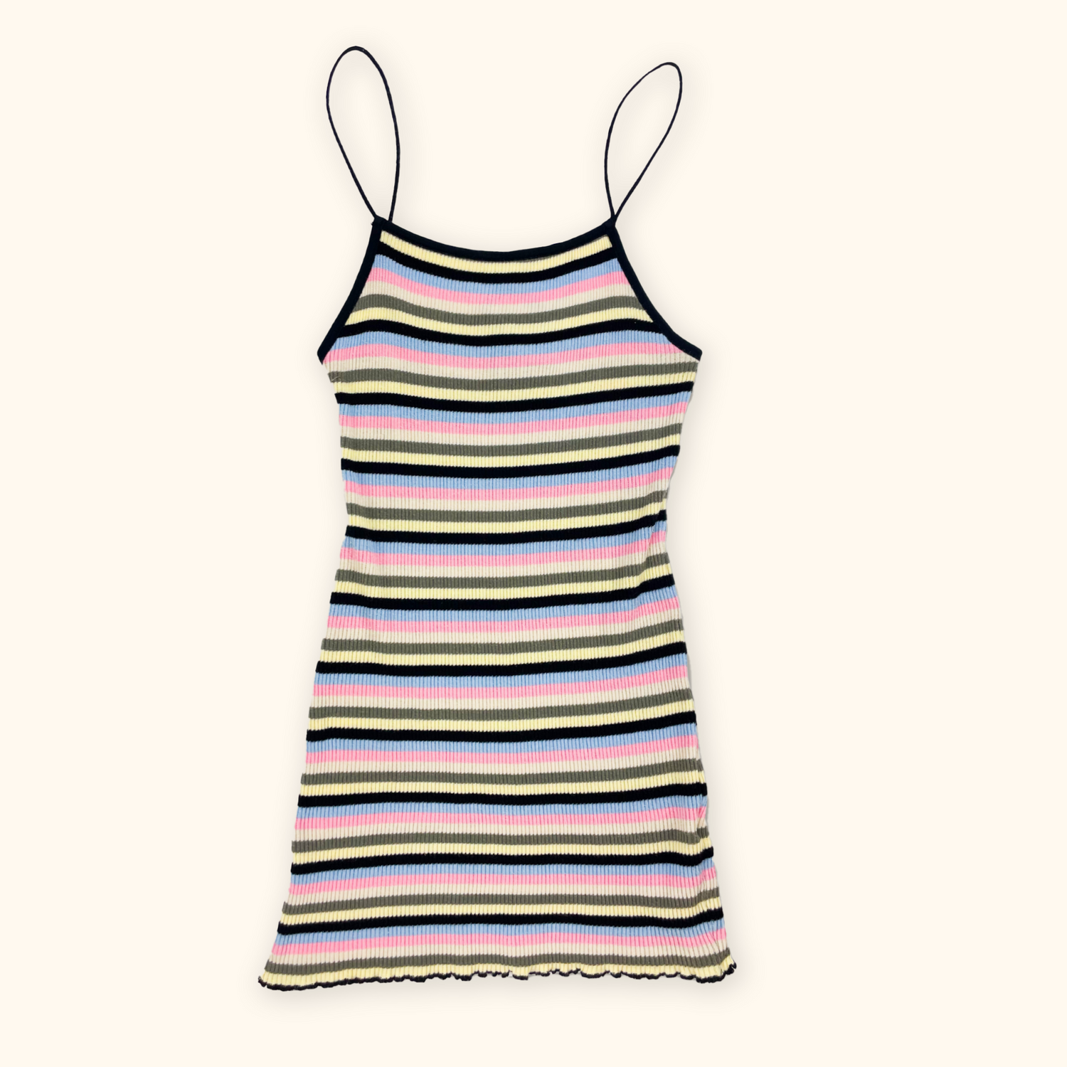 Topshop Striped Ribbed Bodycon Cami Dress - Size 6