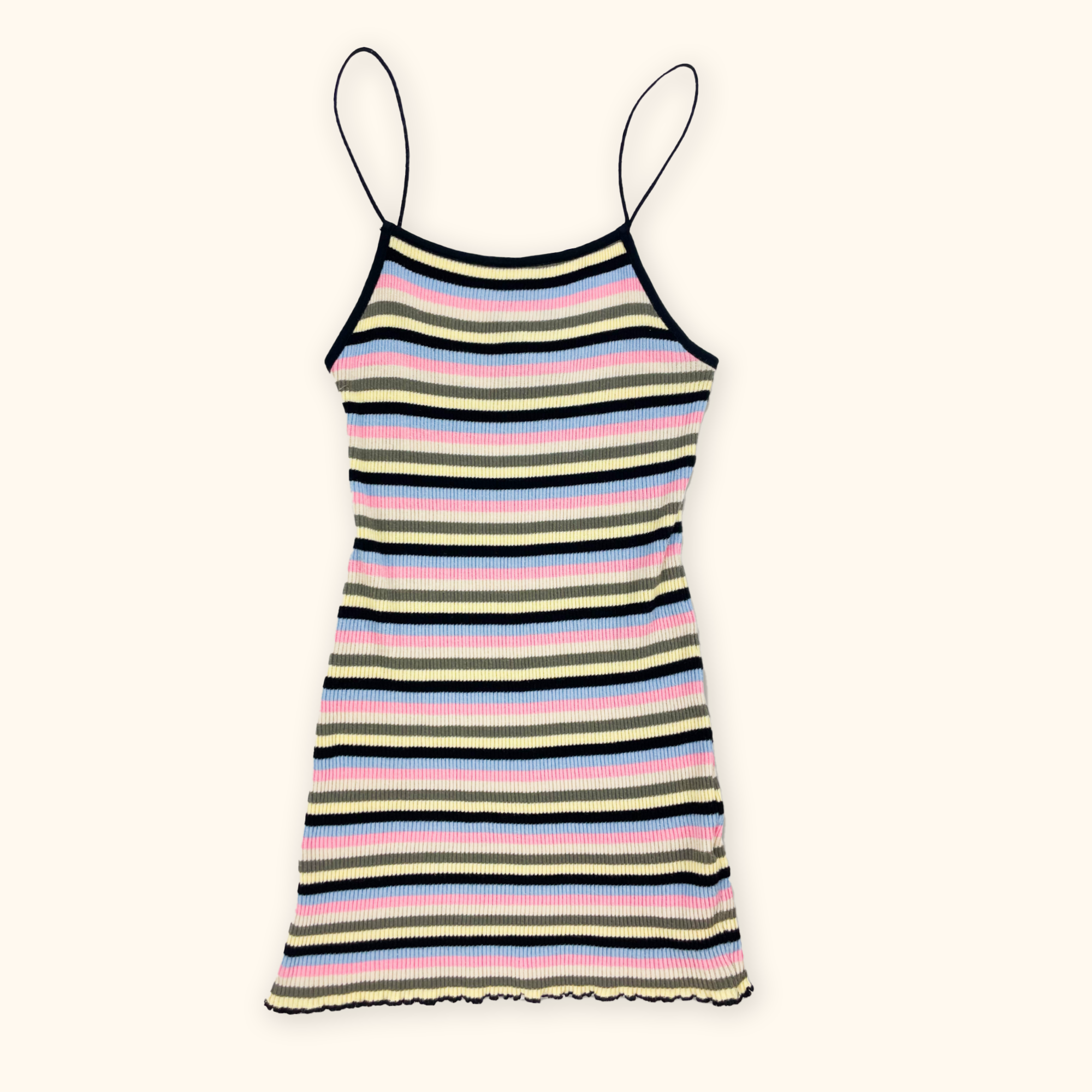 Topshop Striped Ribbed Bodycon Cami Dress - Size 6