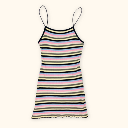 Topshop Striped Ribbed Bodycon Cami Dress - Size 6