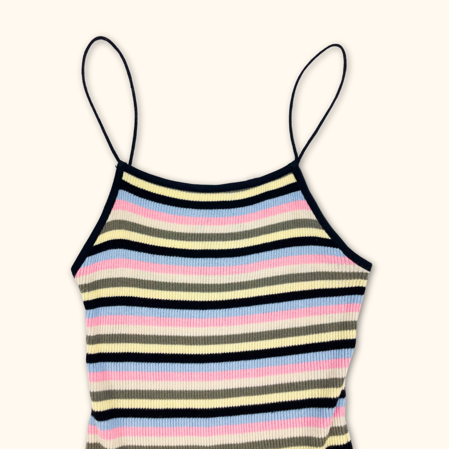 Topshop Striped Ribbed Bodycon Cami Dress - Size 6