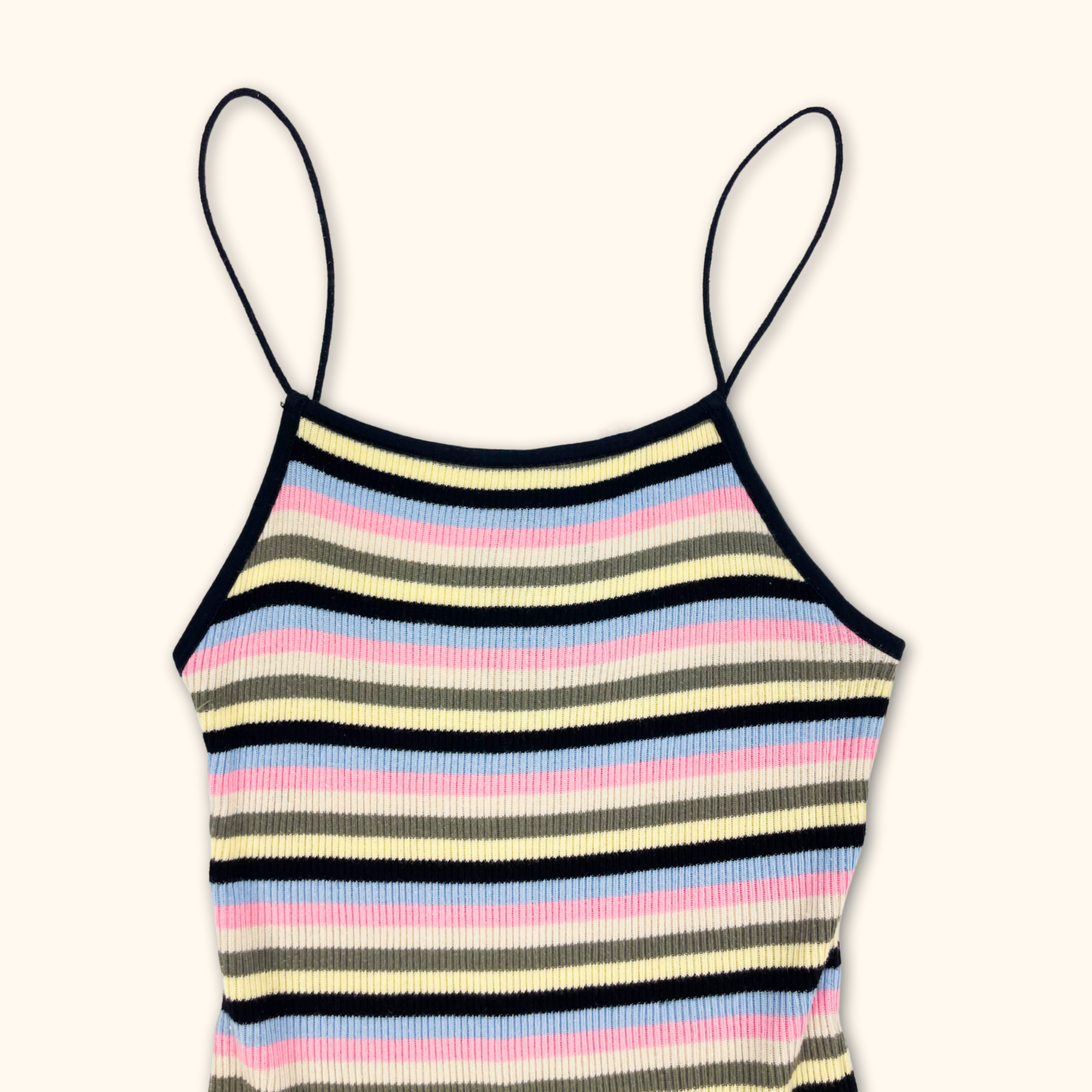 Topshop Striped Ribbed Bodycon Cami Dress - Size 6