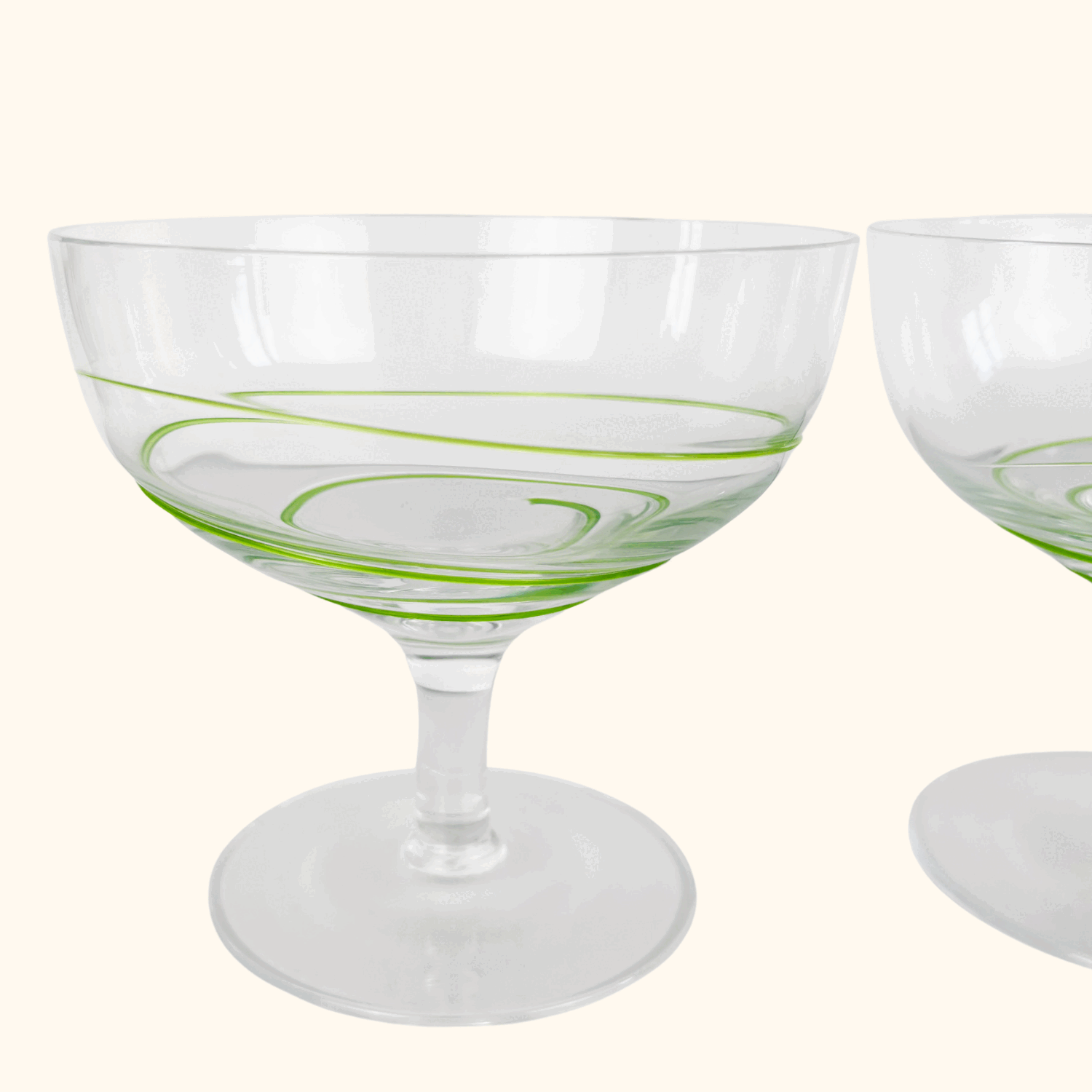 Green Swirl Dessert Bowls Set of 3 Sunshine Thrift