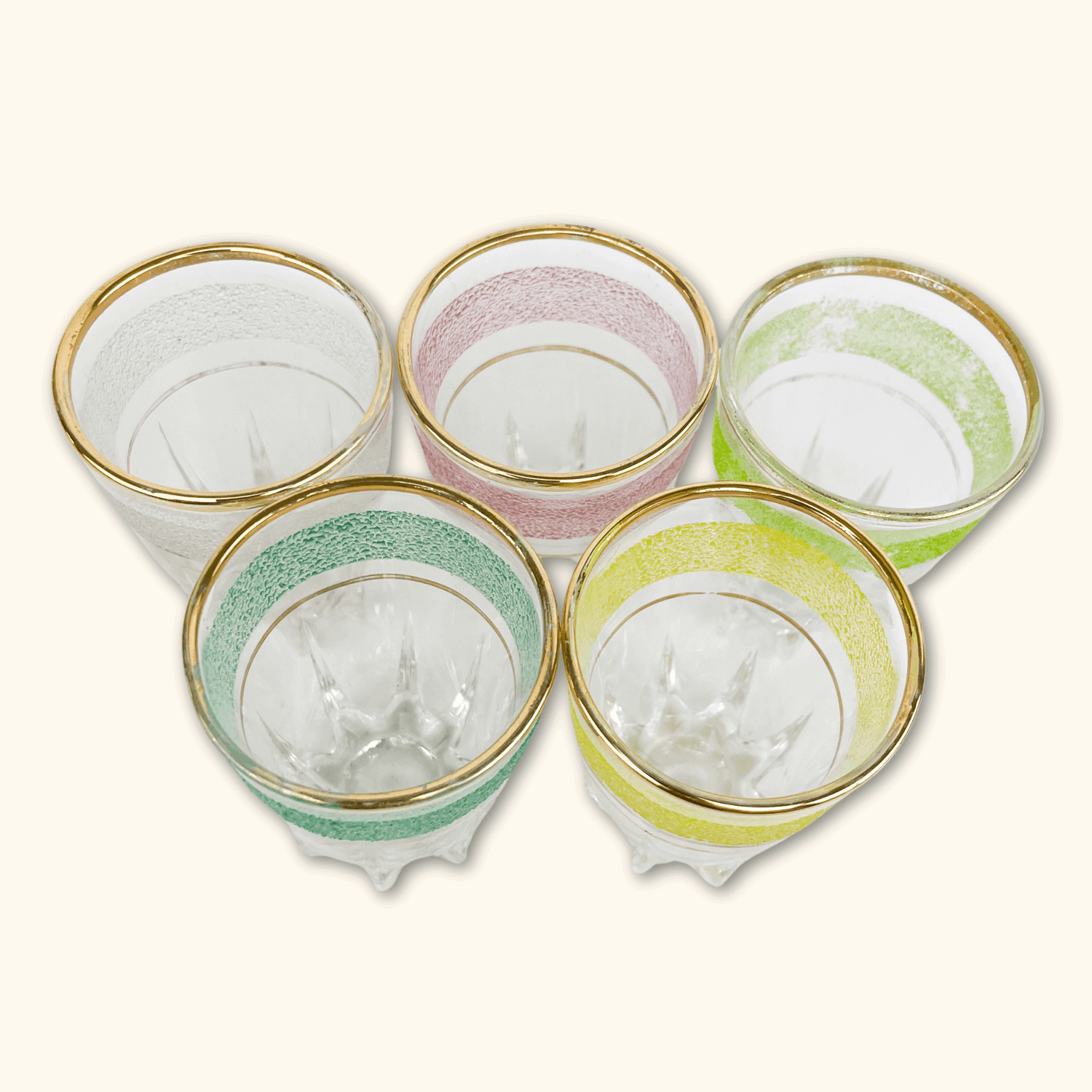 Frosted Colourful Shot Glasses - Set of 5 -  - Glassware