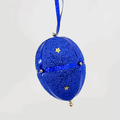 Blue and Purple Sparkle Beaded Bauble Mixed Set of 12 Sunshine Thrift