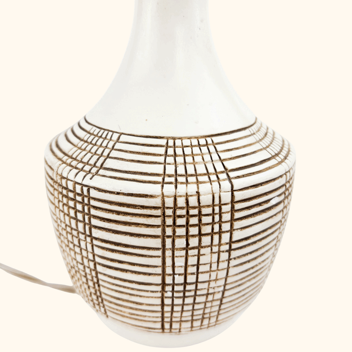 Vintage 1970s Ceramic Abstract Table Lamp Base -  - Lighting
