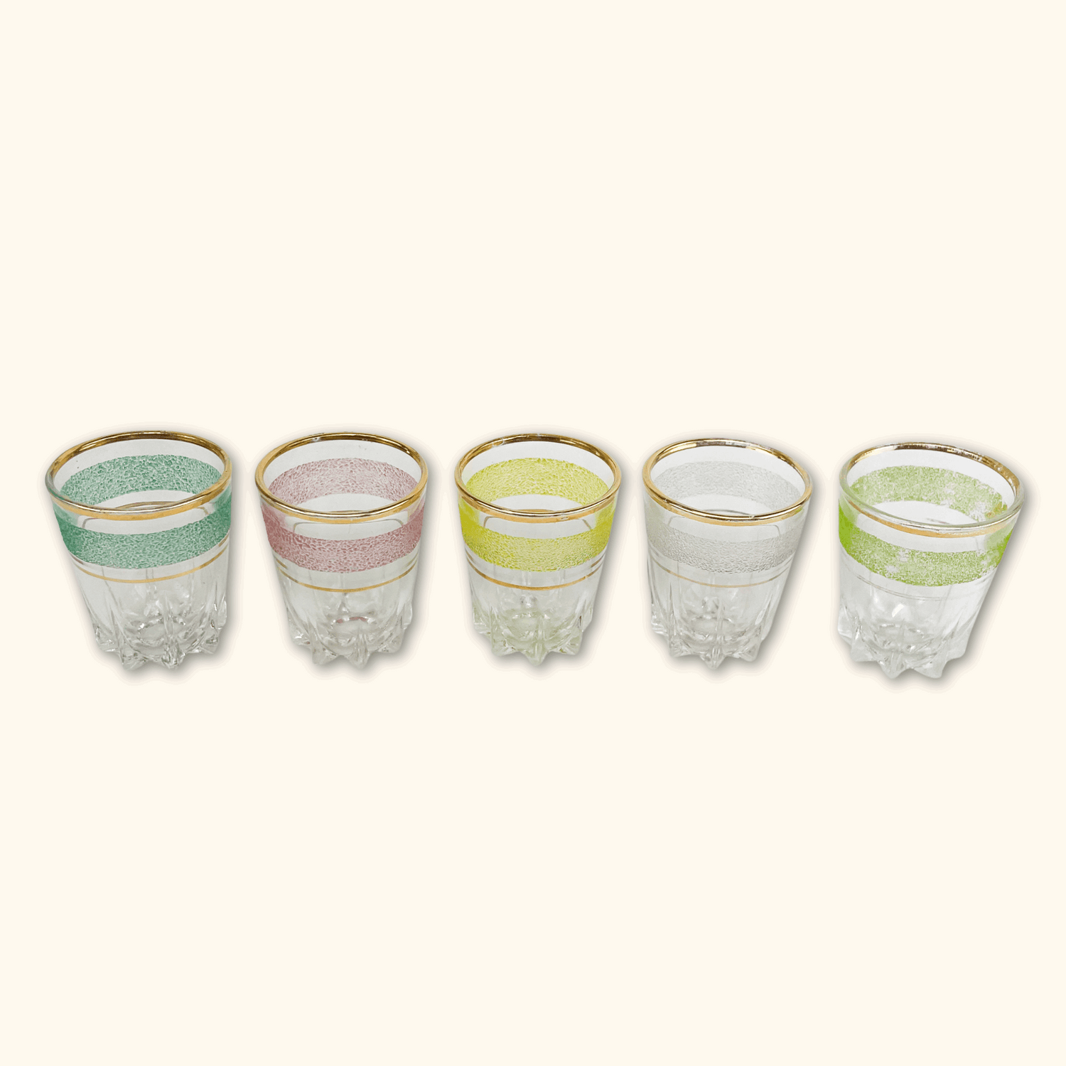 Frosted Colourful Shot Glasses - Set of 5 -  - Glassware