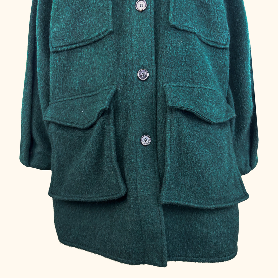 H&amp;M Emerald Green Wool Blend Coat - Size Medium H&amp;M