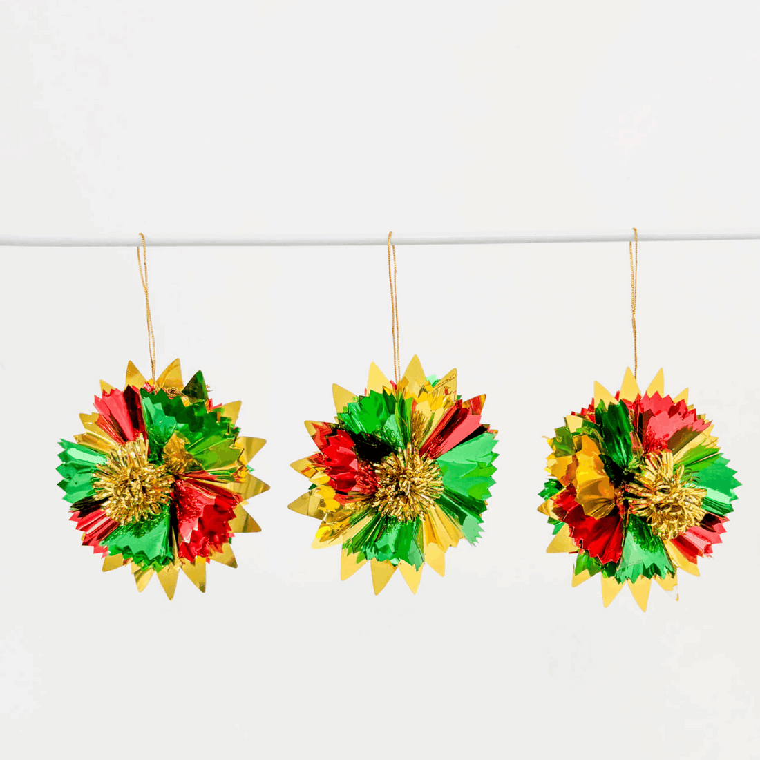 Vintage Woolworths Foil Tree Decorations Set of 6 Woolworths