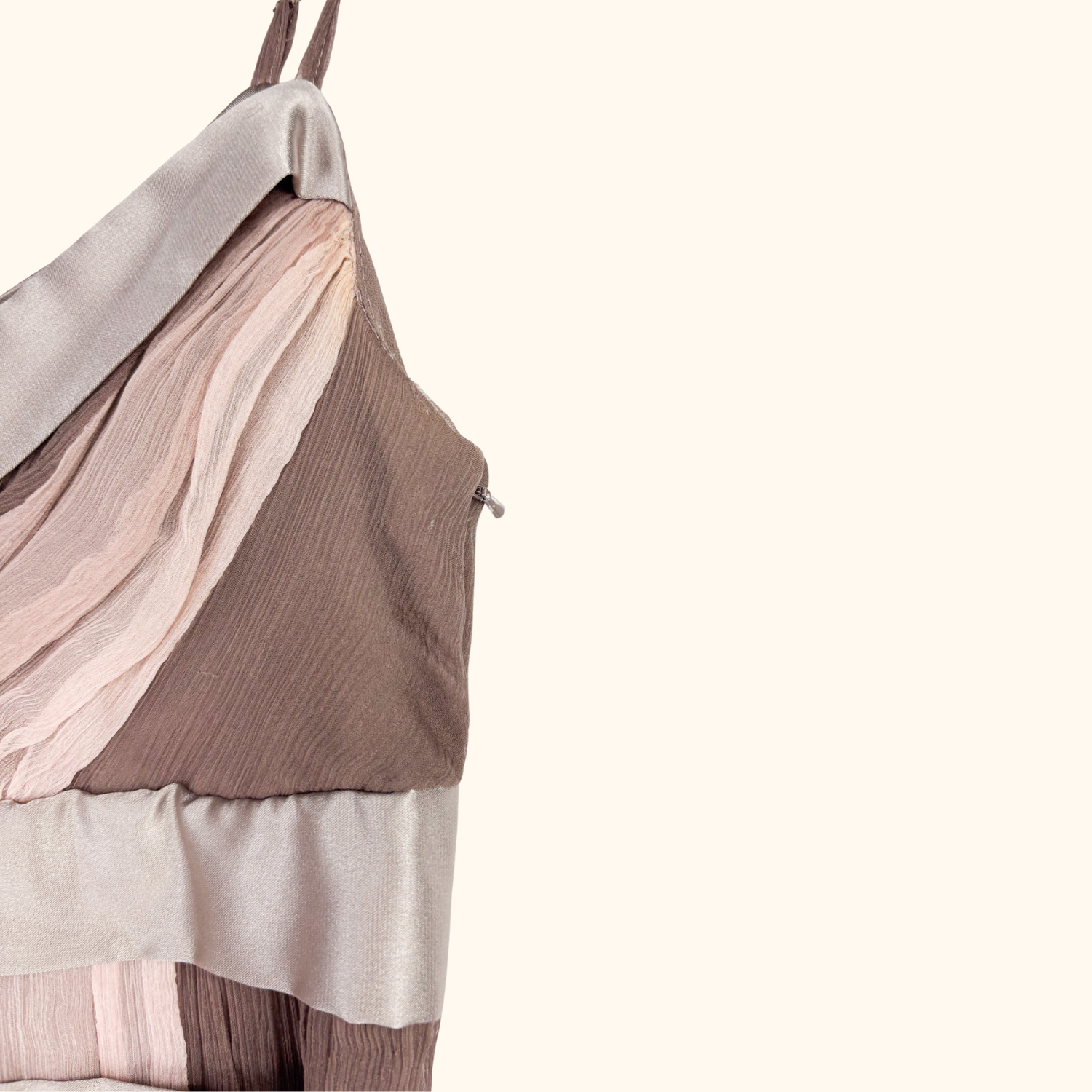 Kookai Whimsyfairy Pink and Brown Ruffle Cami Dress - Size 8 Kookai