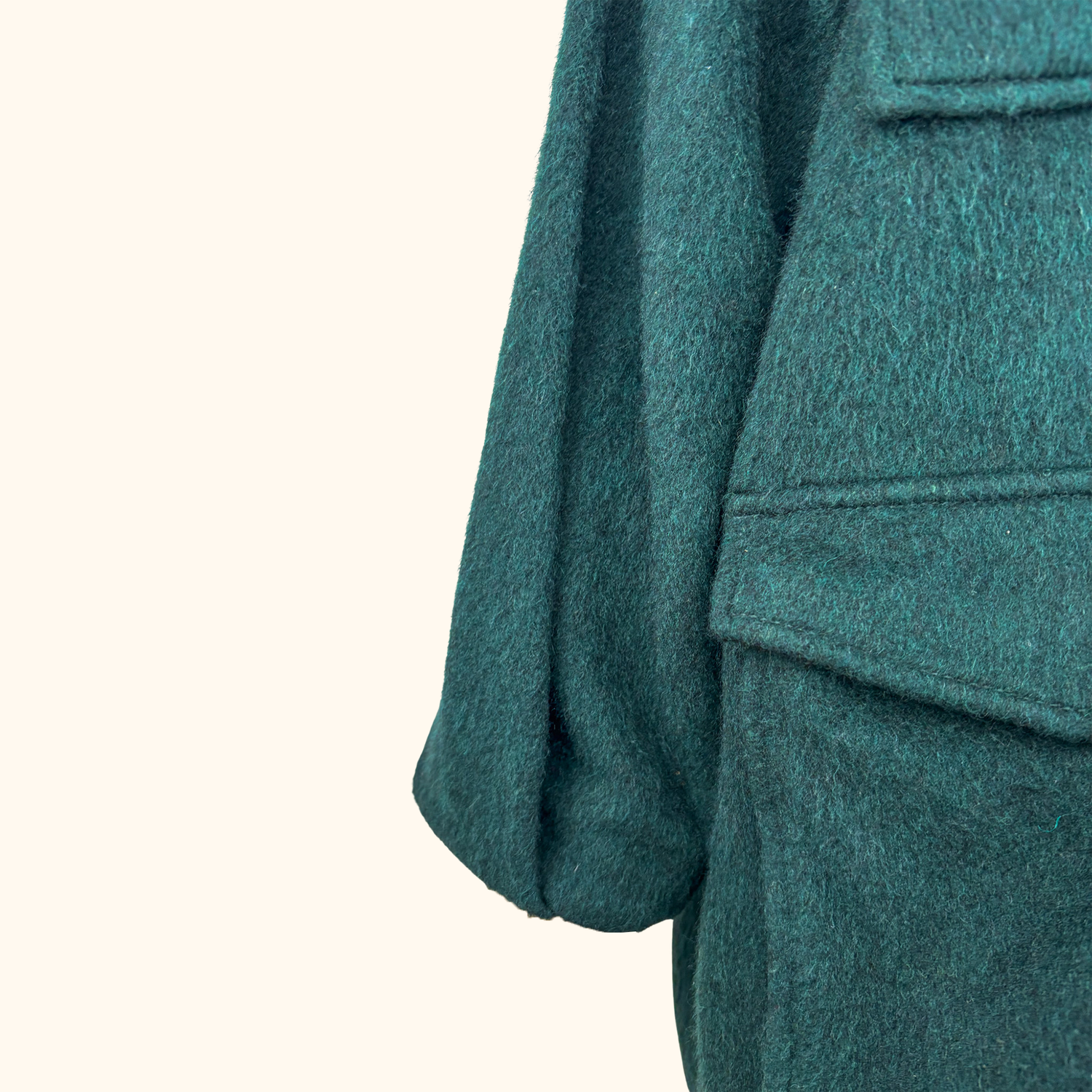 H&amp;M Emerald Green Wool Blend Coat - Size Medium H&amp;M