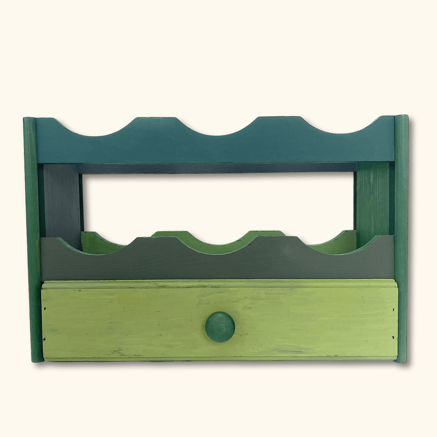 Green Wooden Countertop Wine Rack - Sunshine Thrift - Kitchenware