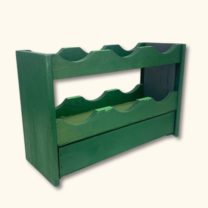 Green Wooden Countertop Wine Rack - Sunshine Thrift - Kitchenware