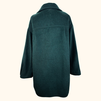 H&amp;M Emerald Green Wool Blend Coat - Size Medium H&amp;M