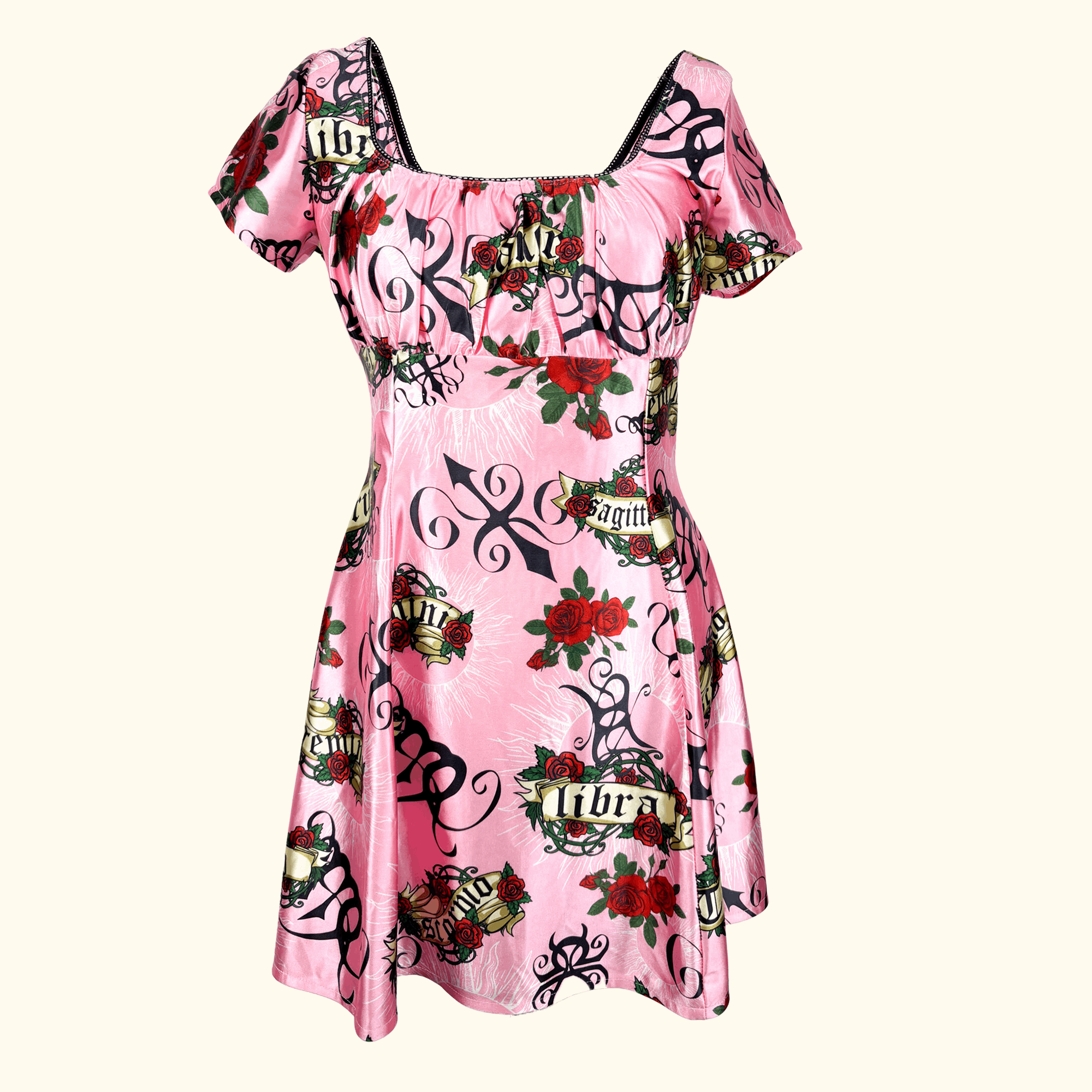 Jaded London Horoscope Satin Pink Dress - Size 10 Jaded London