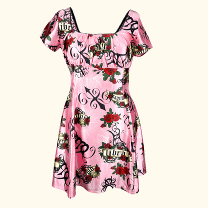 Jaded London Horoscope Satin Pink Dress - Size 10 Jaded London