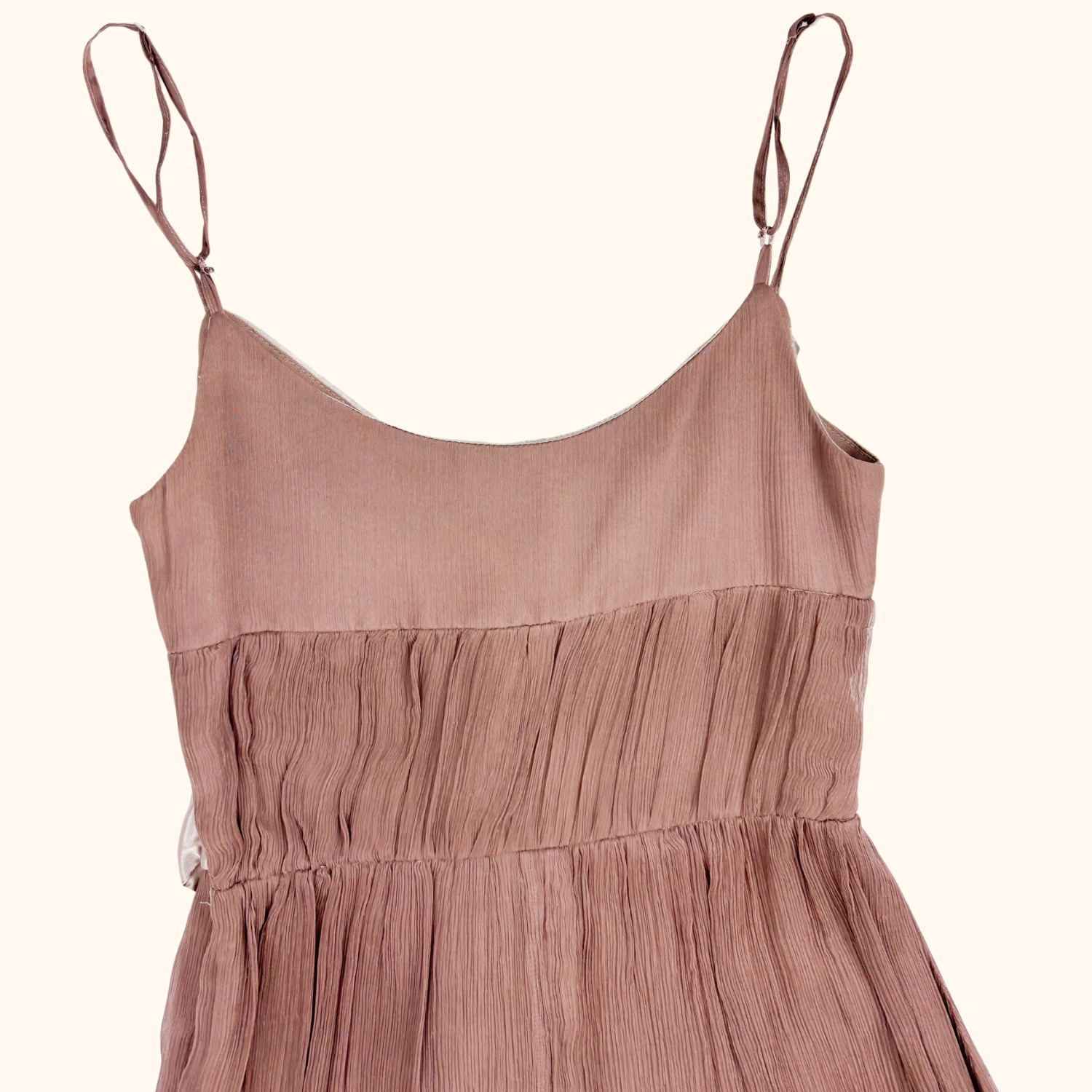 Kookai Whimsyfairy Pink and Brown Ruffle Cami Dress - Size 8 Kookai