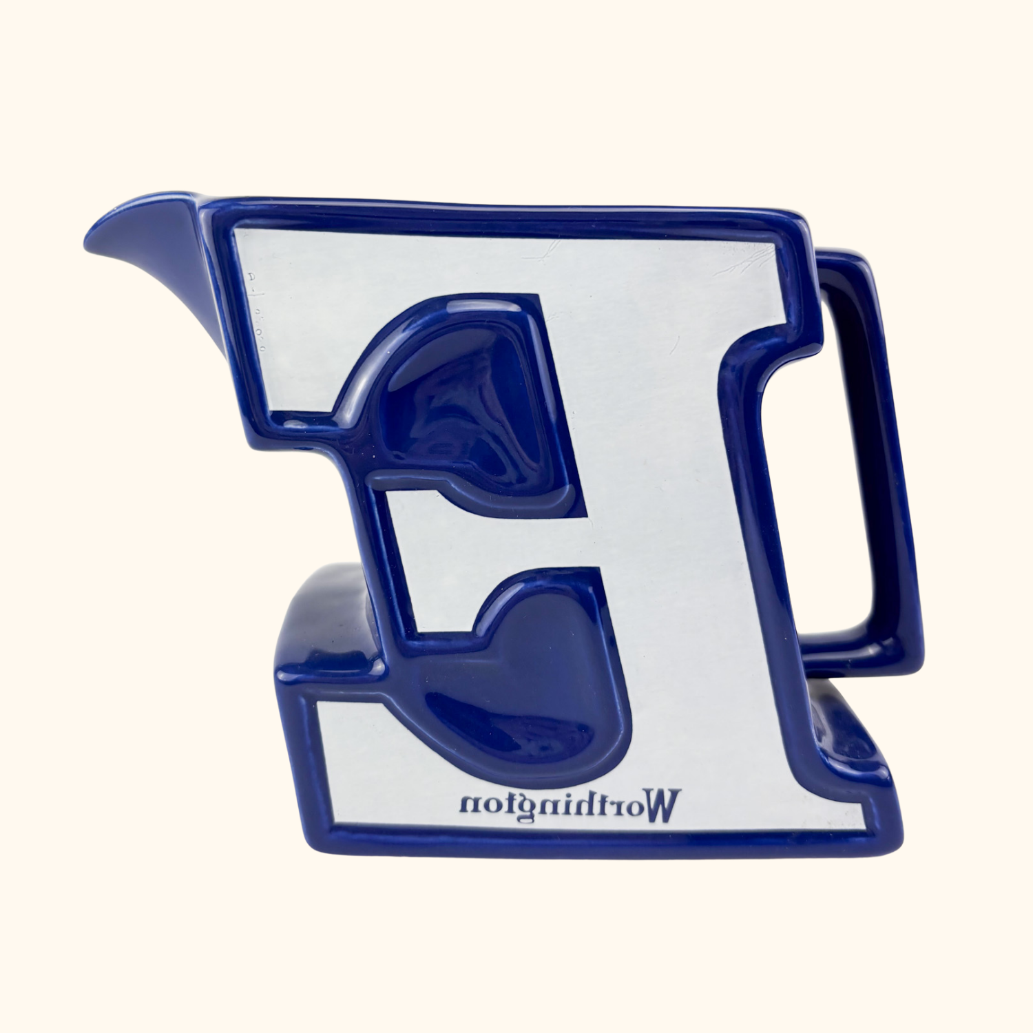 Worthington Wade Pottery "E" Beer Pitcher Worthington