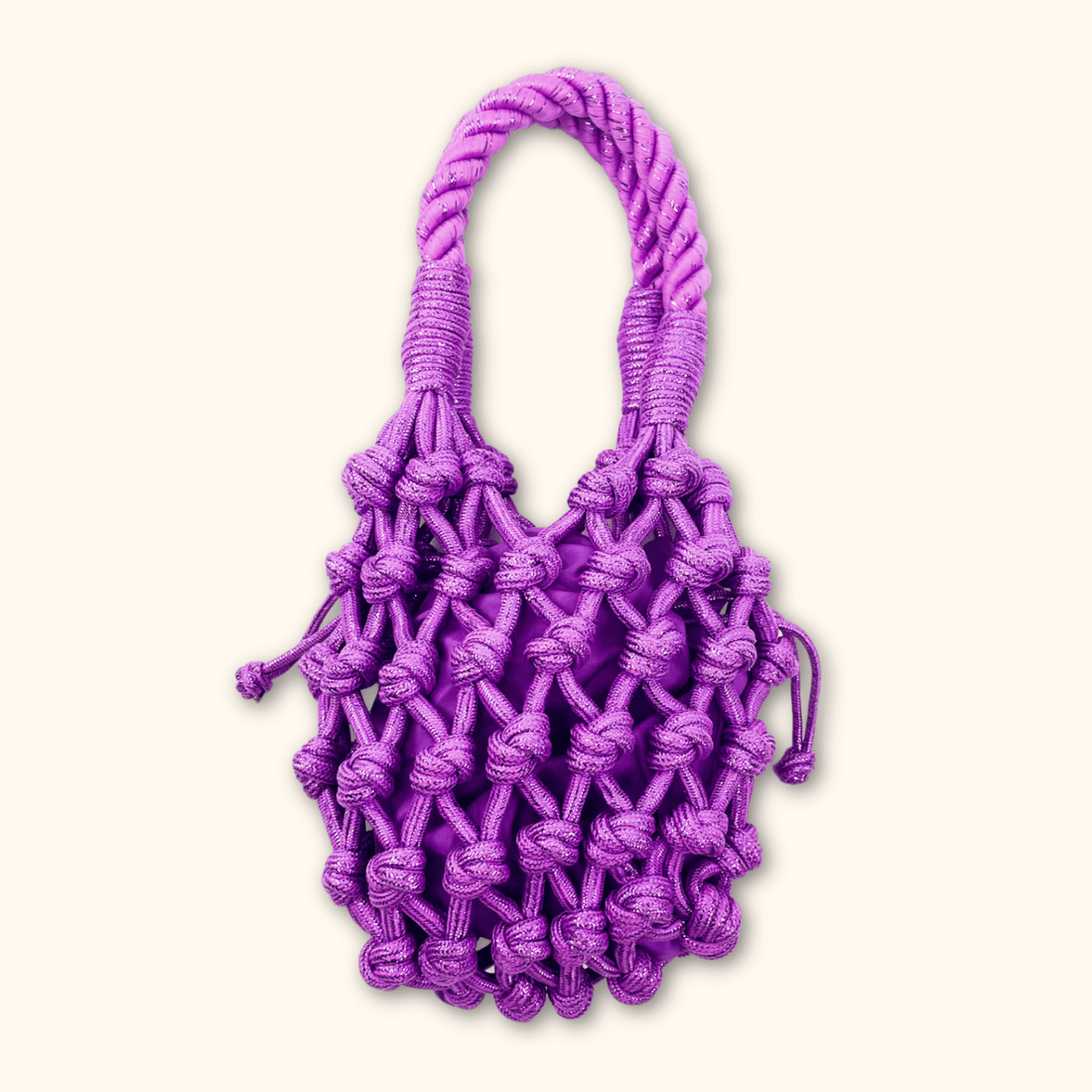 H&amp;M Purple Metallic Drawstring Pouch Bag H&amp;M