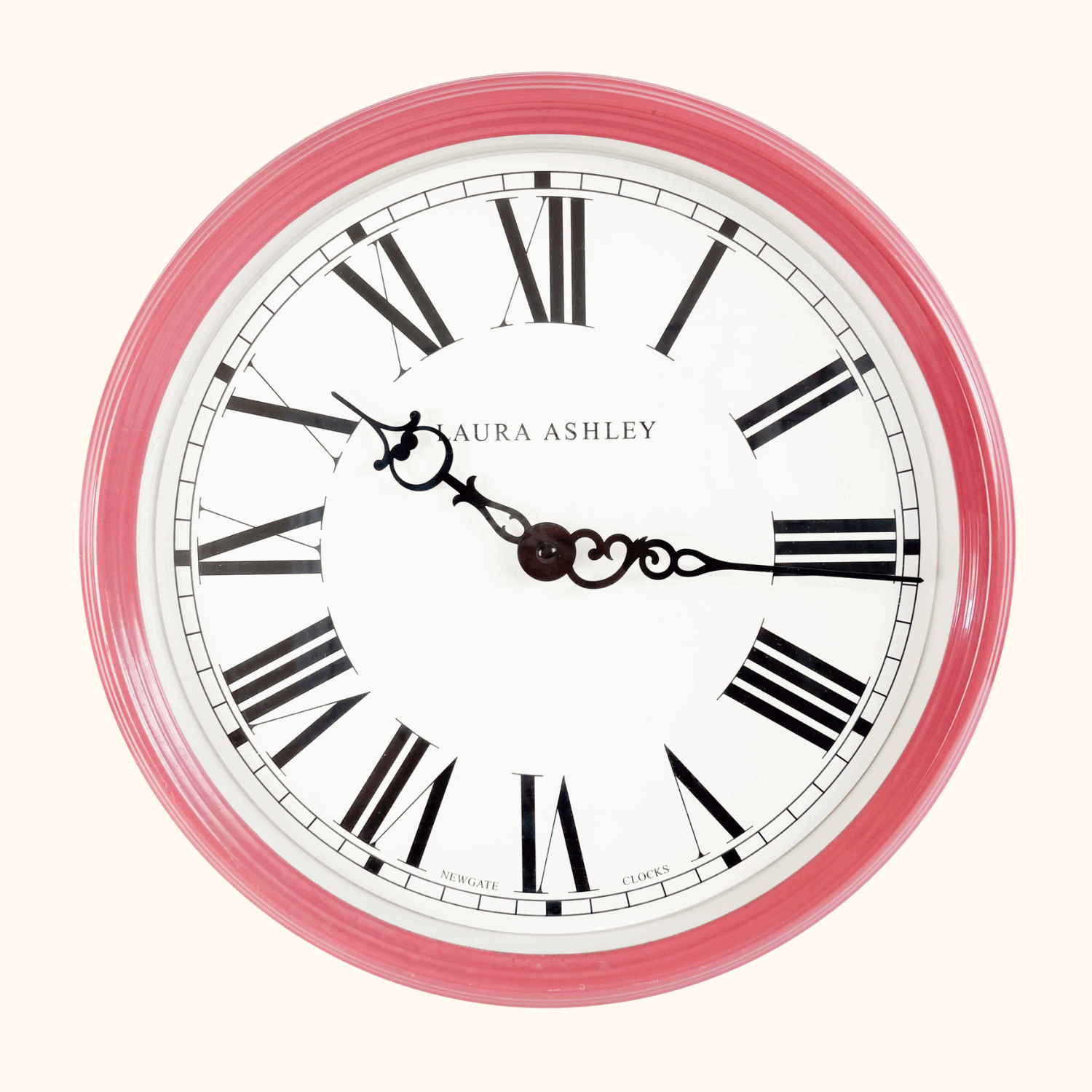 Laura Ashley Pink Newgate Roman Numerals Wall Clock Laura Ashley