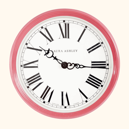 Laura Ashley Pink Newgate Roman Numerals Wall Clock Laura Ashley