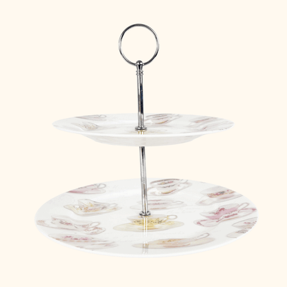 Dunne Home Two-Tier Afternoon Tea Cake Stand Dunne Home