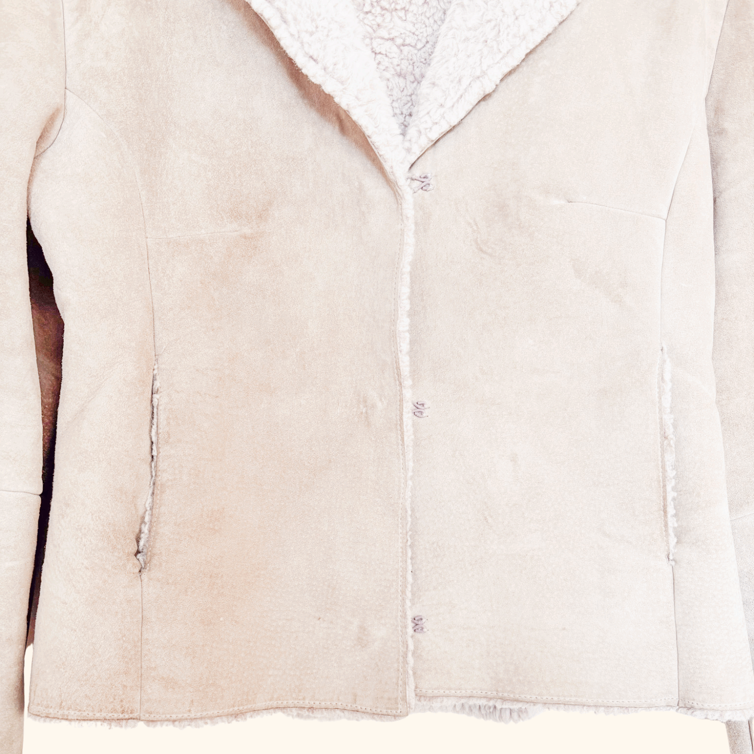 John Rocha Suede Pink Faux Fur Jacket - Size 12 -  - Coats &amp; jackets
