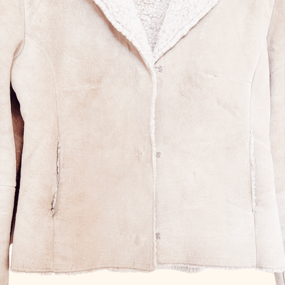John Rocha Suede Pink Faux Fur Jacket - Size 12 -  - Coats &amp; jackets