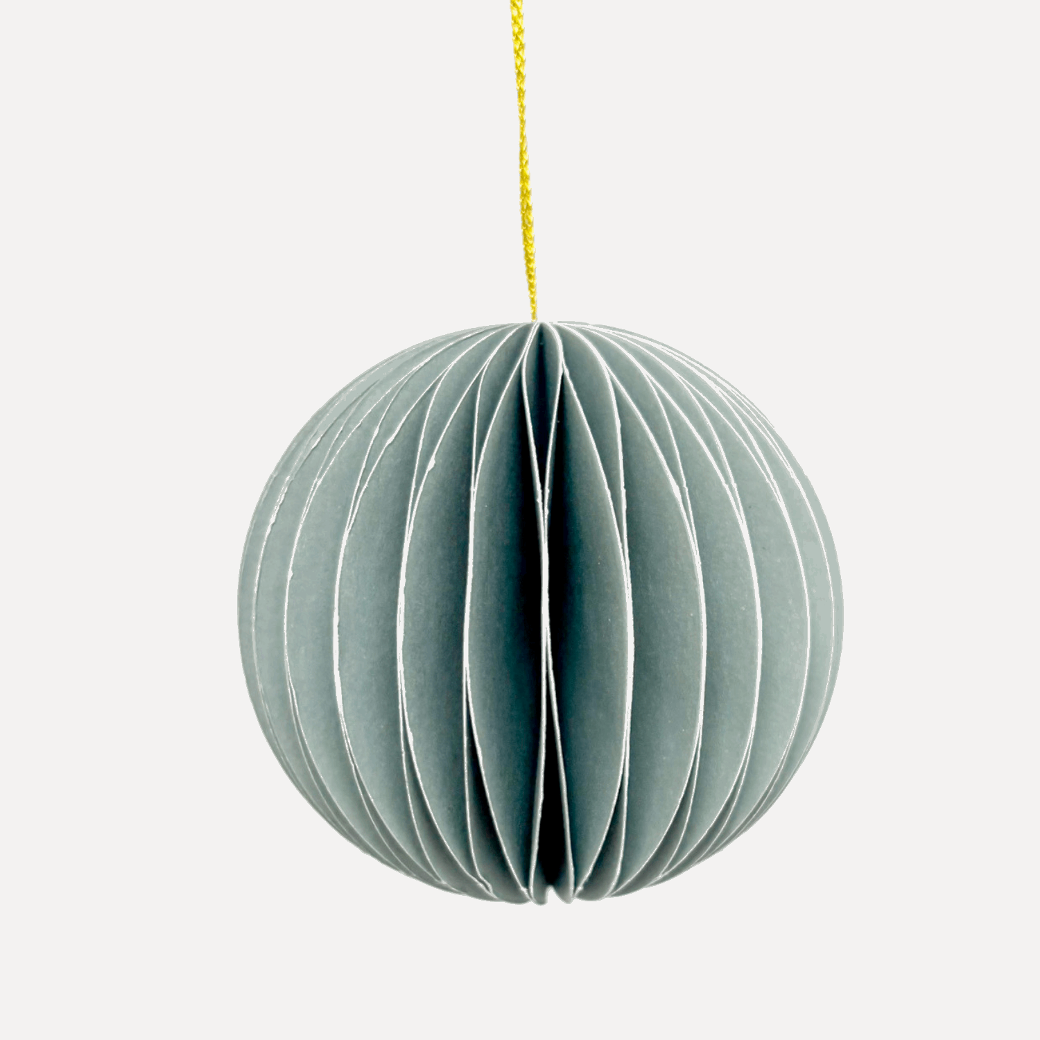 Grey Green Honeycomb Paper Christmas Baubles Set of 4 Sunshine Thrift