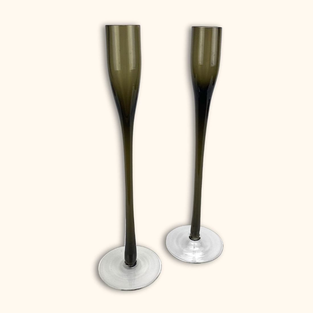 Smoked Glass Pillar Candle Holder -  - Candle holders